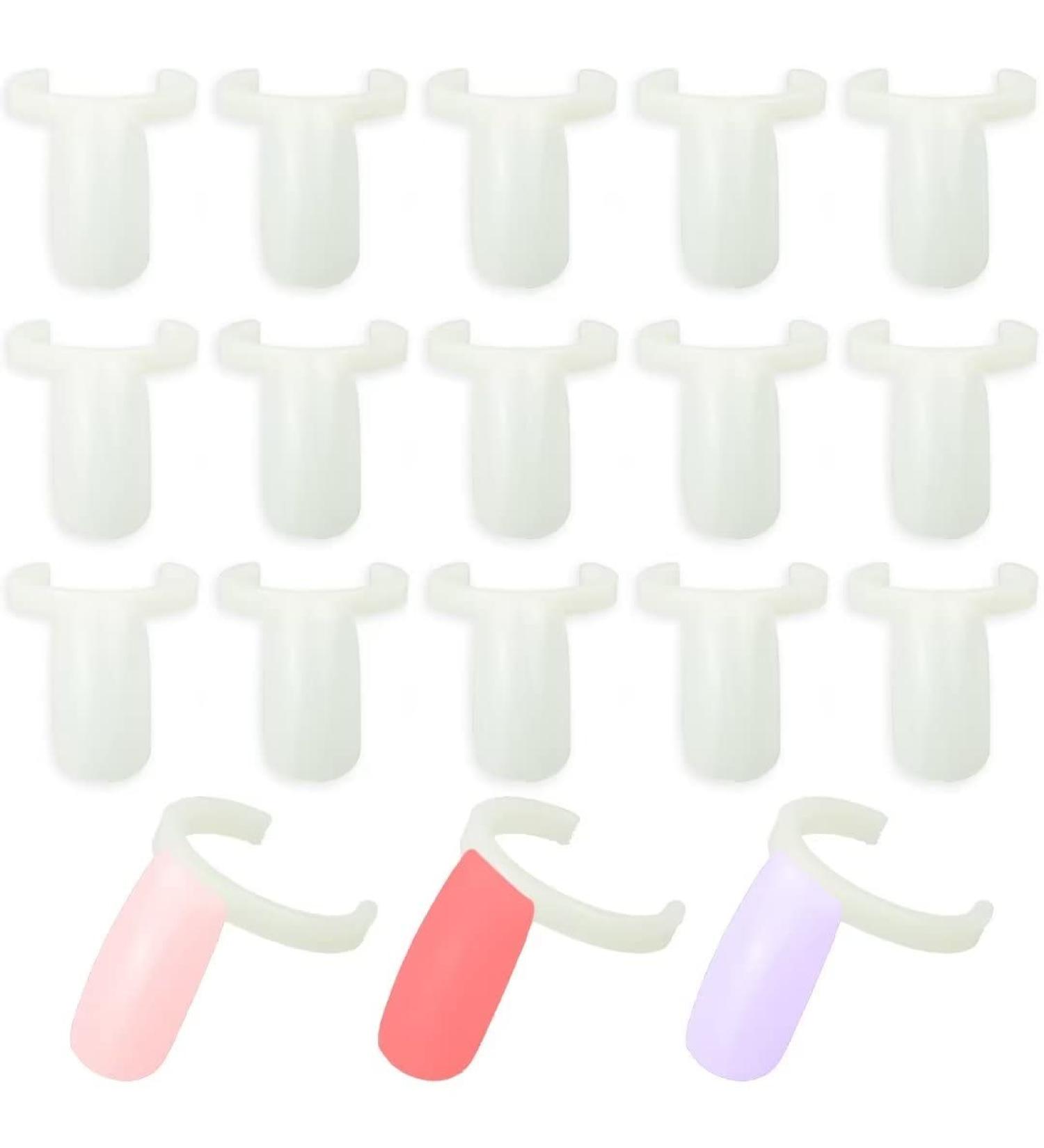 200 Pcs Nail Display Tips Manicure Art Practice Tool - Natural Color Nail Polish Display Rings for Beginners - Buy Online on GoSupps.com