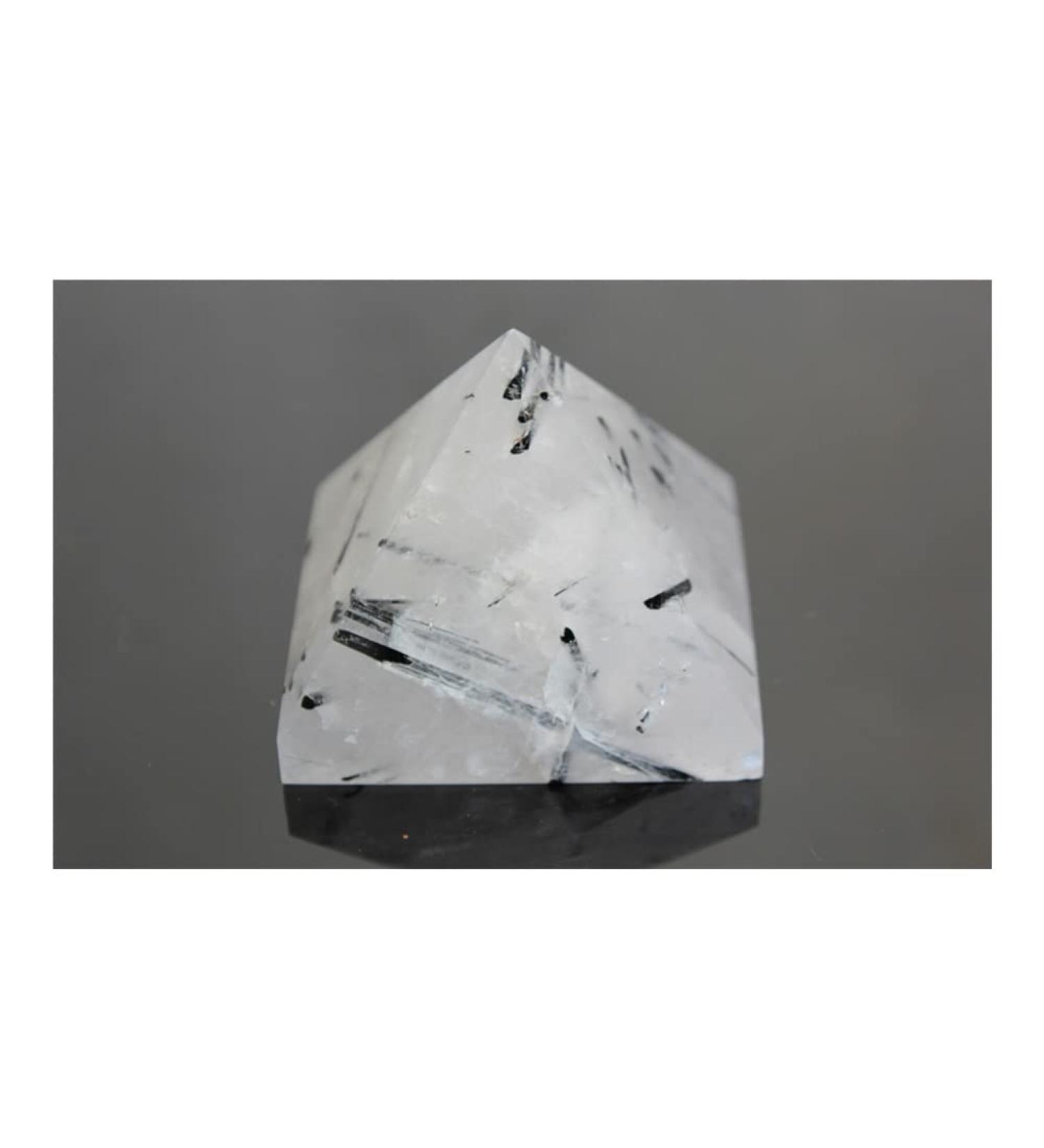 Natural Crystal Rough 1PCS 20 * 20 * 20mm Natural Black Tourmaline Hair Quartz Crystal Pyramid Stones