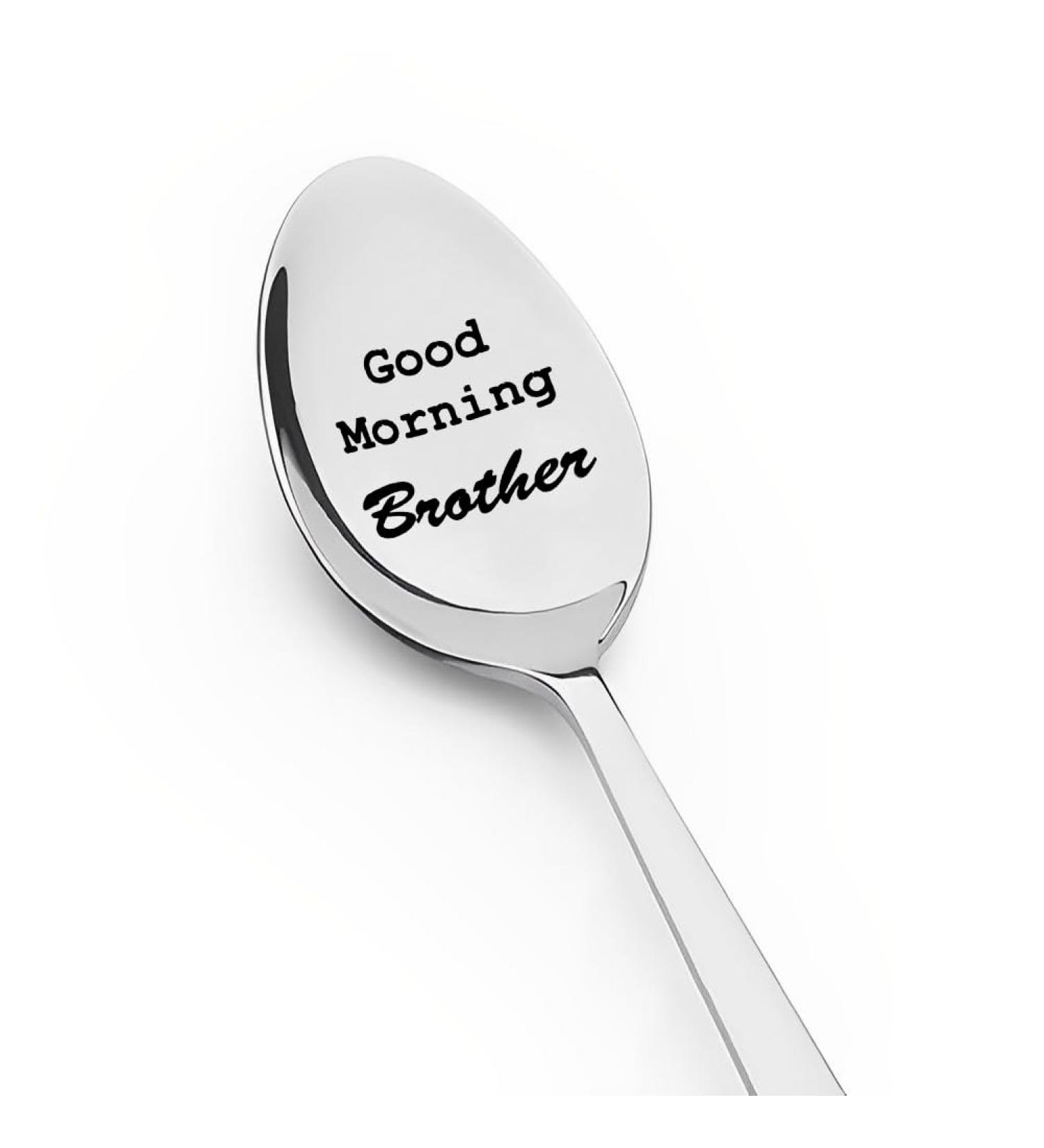 Best Brother Spoon Gifts from Little Big Sister Brother Brothers Birthday Graduation Gift for Brother In Law Good Morning Brother Spoon for Brother Bro Tea Coffee Lovers Gifts for Men Boys - Buy Online on GoSupps.com