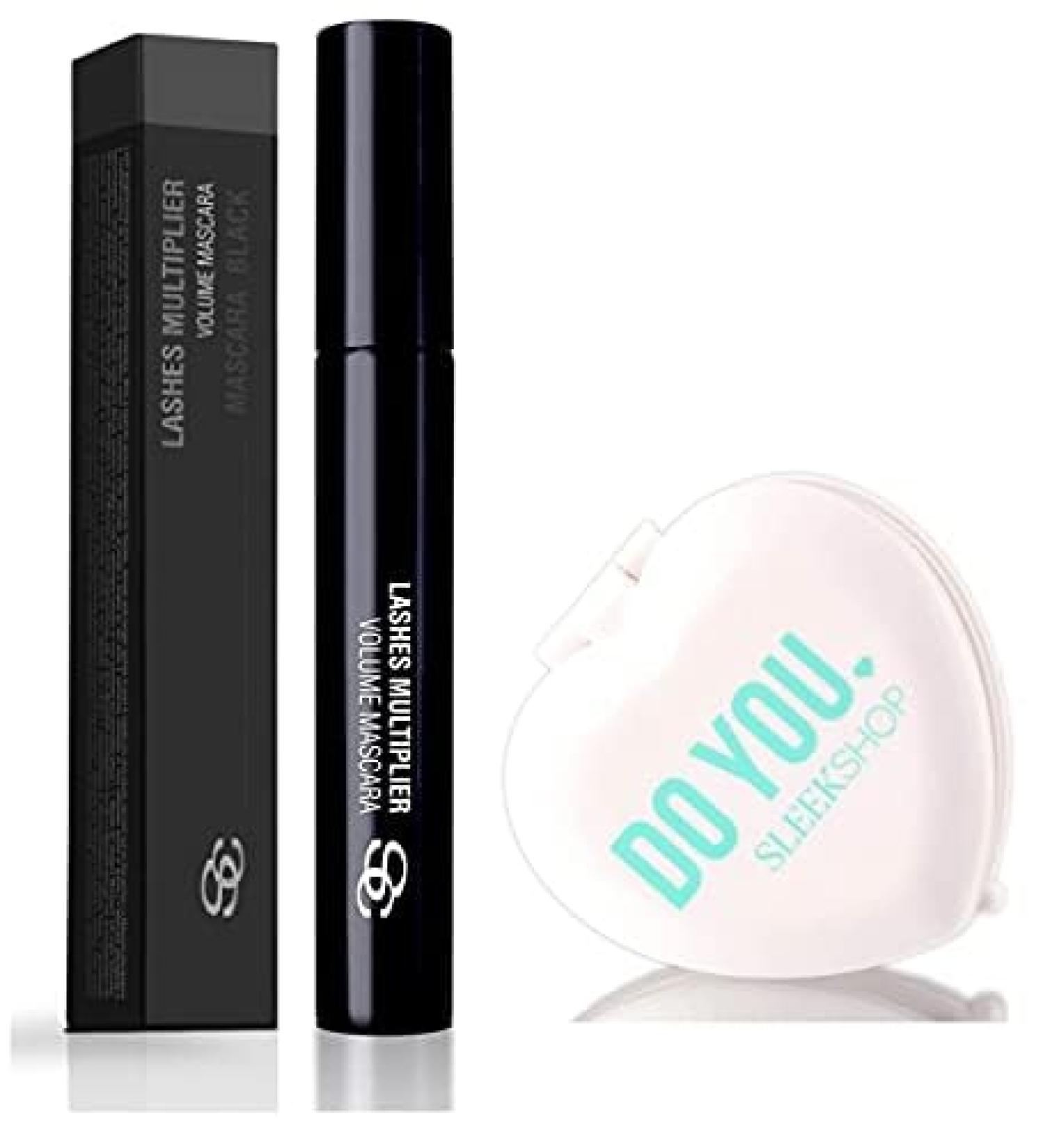 vask Lashes Multiplier Volume Mascara (w/Heart Mirror) Volumizing Mascara Black - Makeup Make Up Cosmetics (BLACK (Pack of 1))