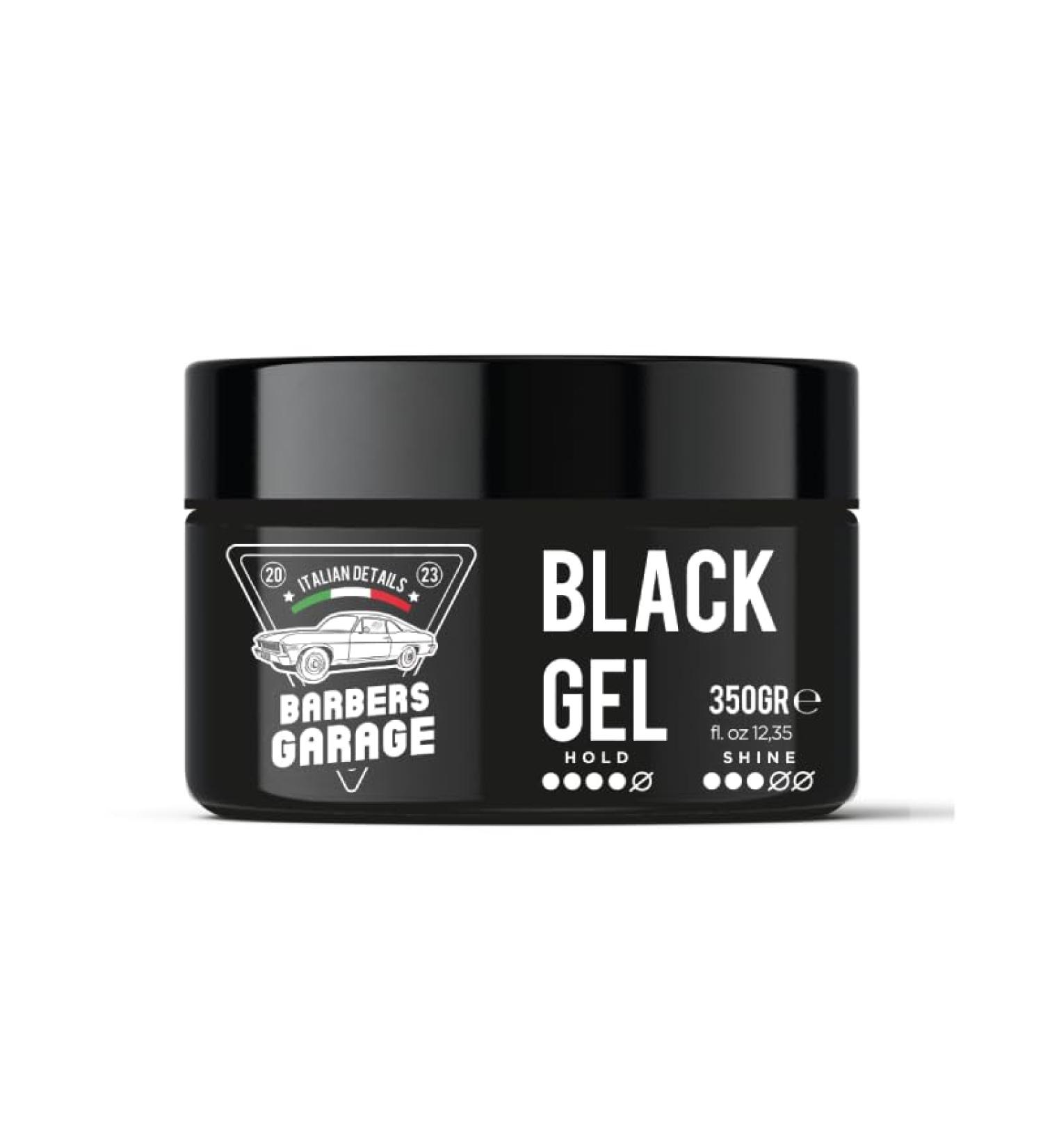 Veana Barbers Garage Beard and hair gel against white and gray hair 350 g Italian details black gel natural reflections suppleness and shine - Buy Online on GoSupps.com