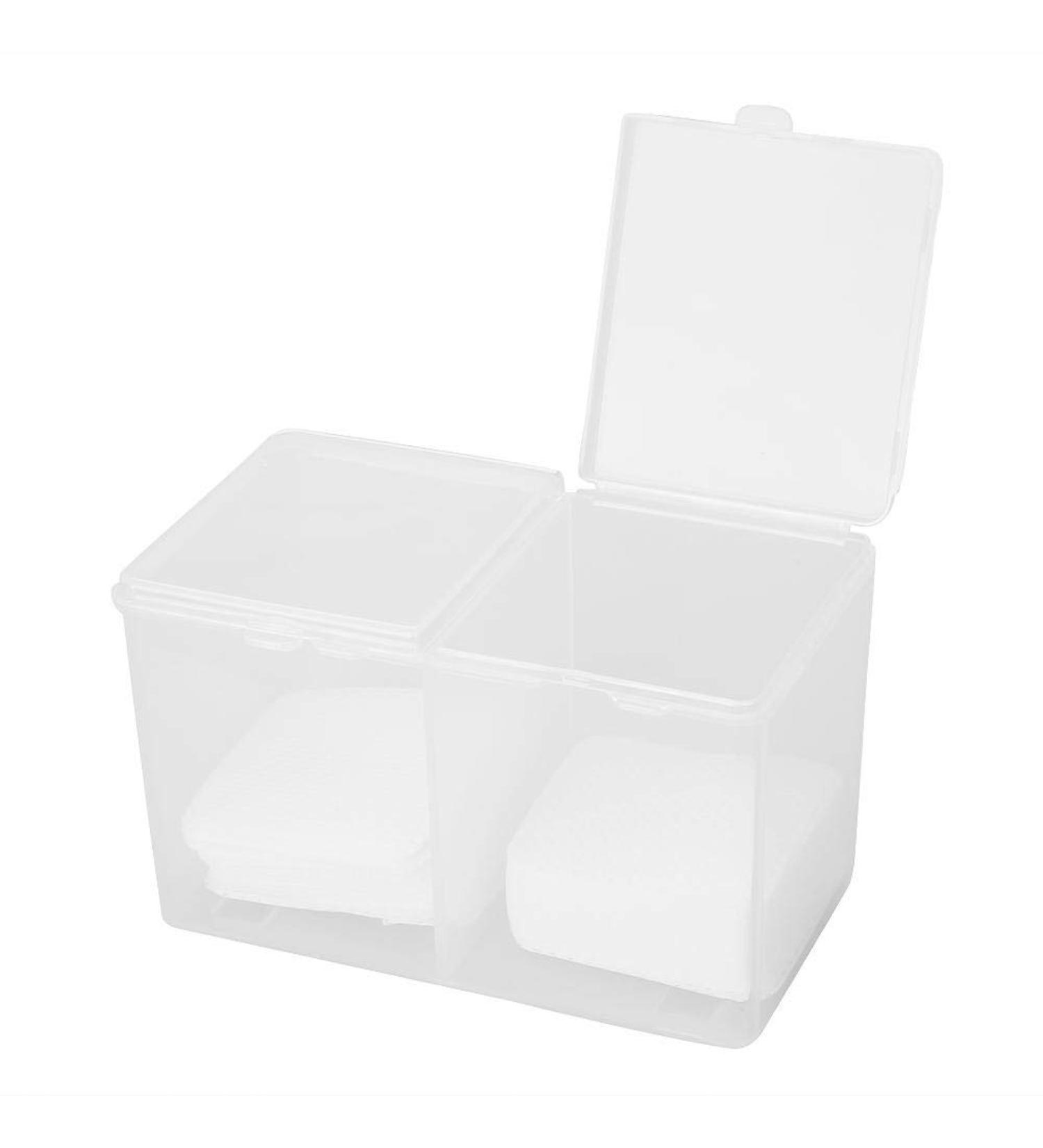 Cimenn 2 Grids Cotton Pads Container | Nail Polish & Glitter Powder Organizer Storage Box - Shop Internationally - Buy Online on GoSupps.com