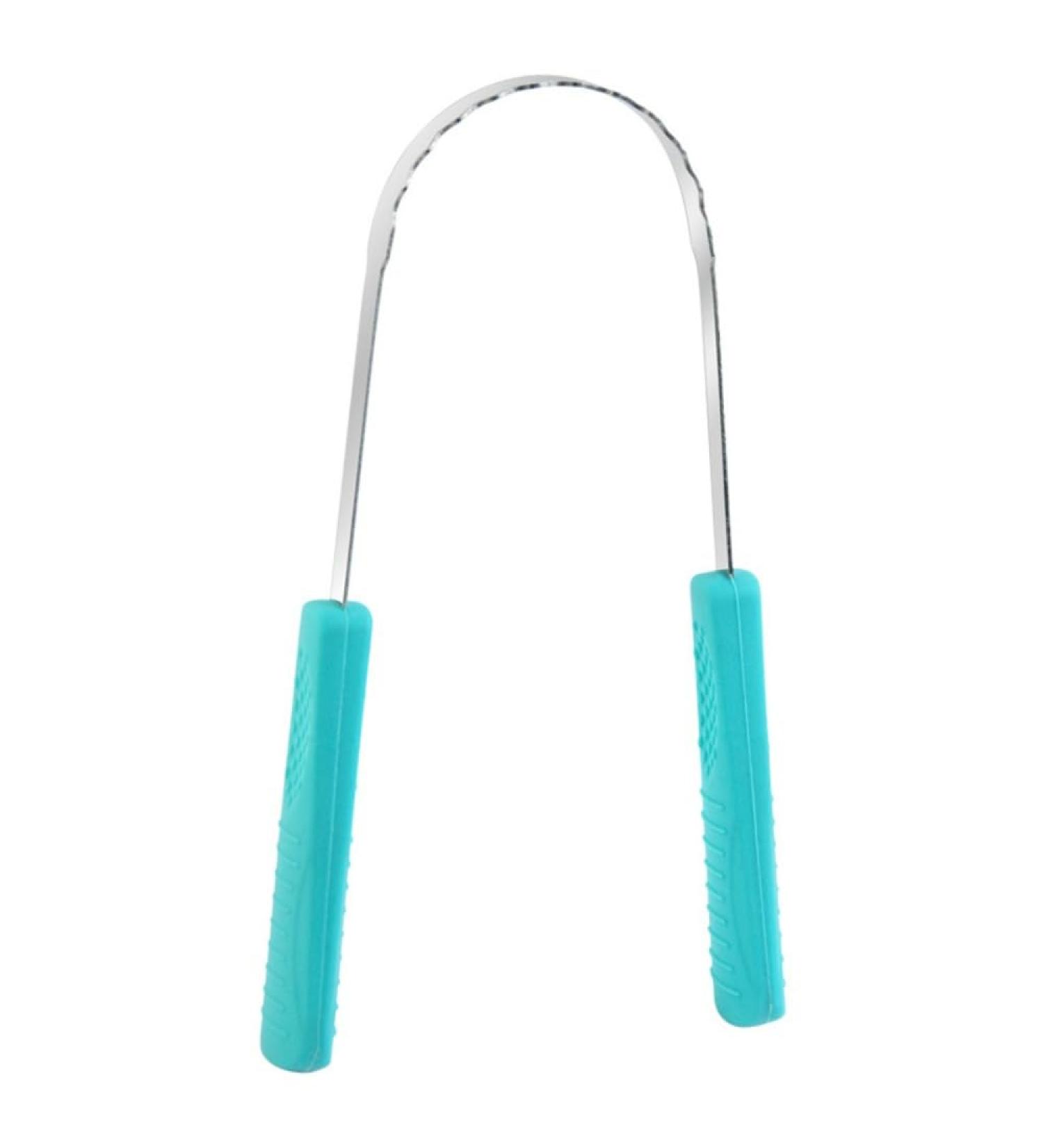 Stainless Steel Tongue Scraper - Effective Bad Breath Fighter & Oral Care Essential for Adults | Travel Friendly Tongue Cleaner (Green - Buy Online on GoSupps.com