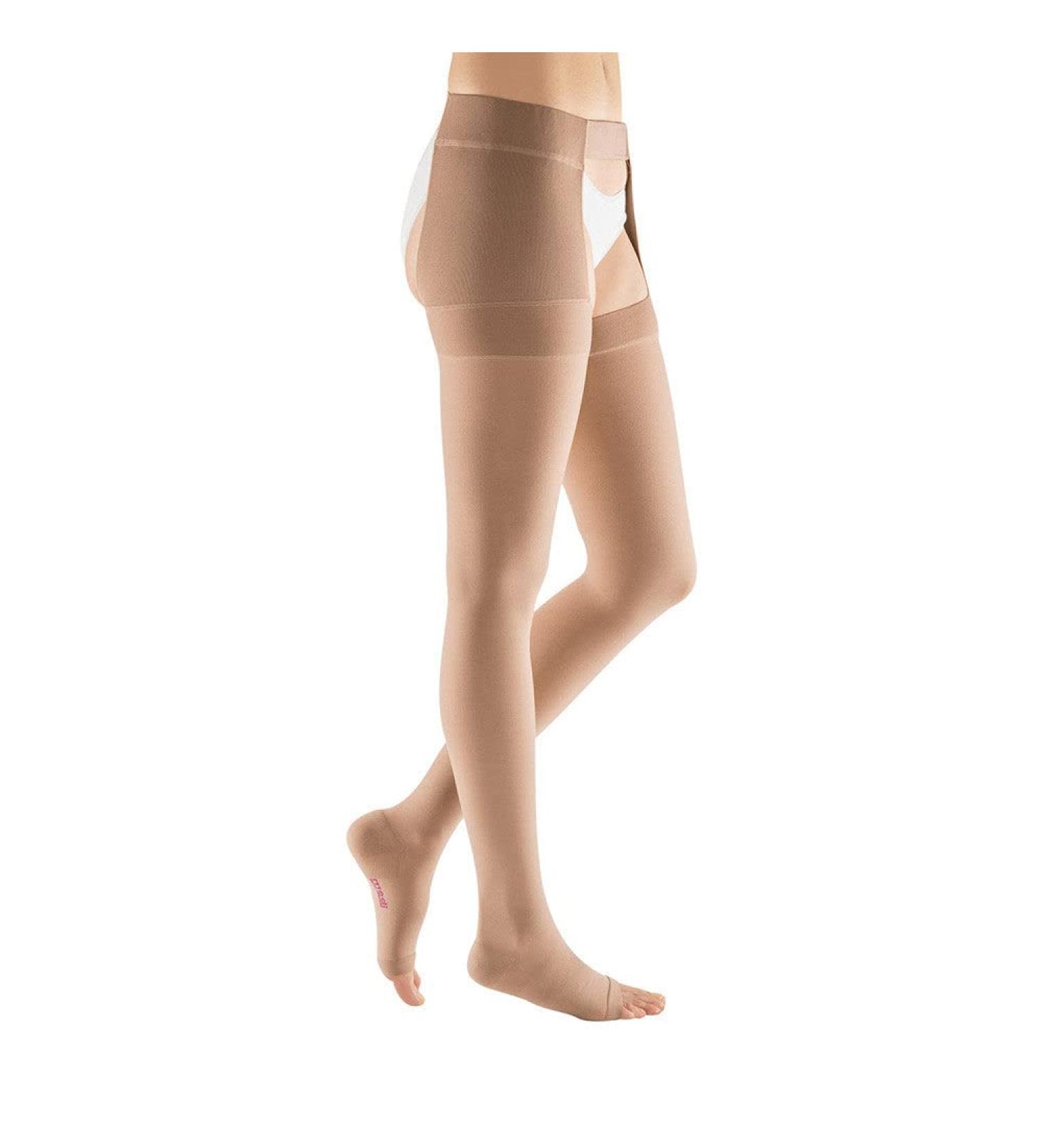Buy Mediven Plus Thigh High Compression Socks 30-40 mmHg for Men & Women - Open Toe Beige Left Attachment - International Shipping Available - Buy Online on GoSupps.com