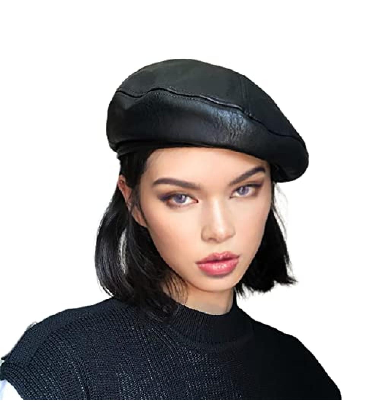 YRPNDP PU Leather Beret - Stylish French Lady Beret in Black - Buy Online on GoSupps.com