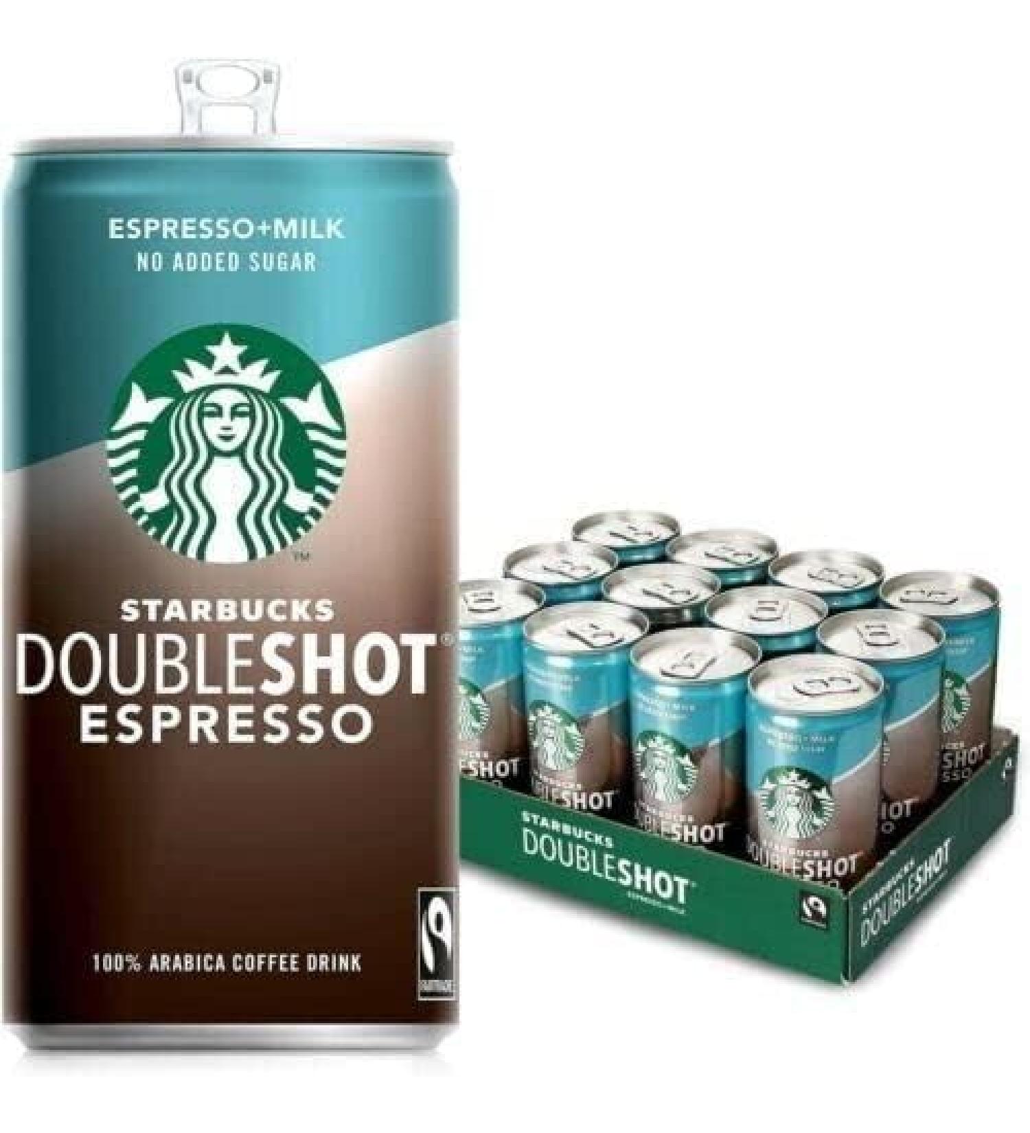 Starbacks Double Shot Espresso No Added Sugar Coffee Ready To Drink 200ml x 12 Pack