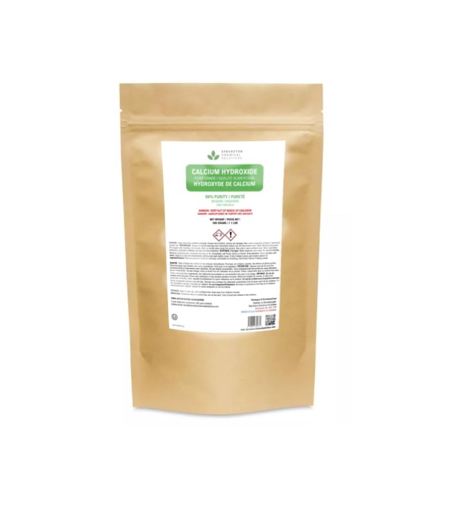 Calcium Hydroxide Food Safe - 99% PURITY - 500 grams / 1.1 lbs