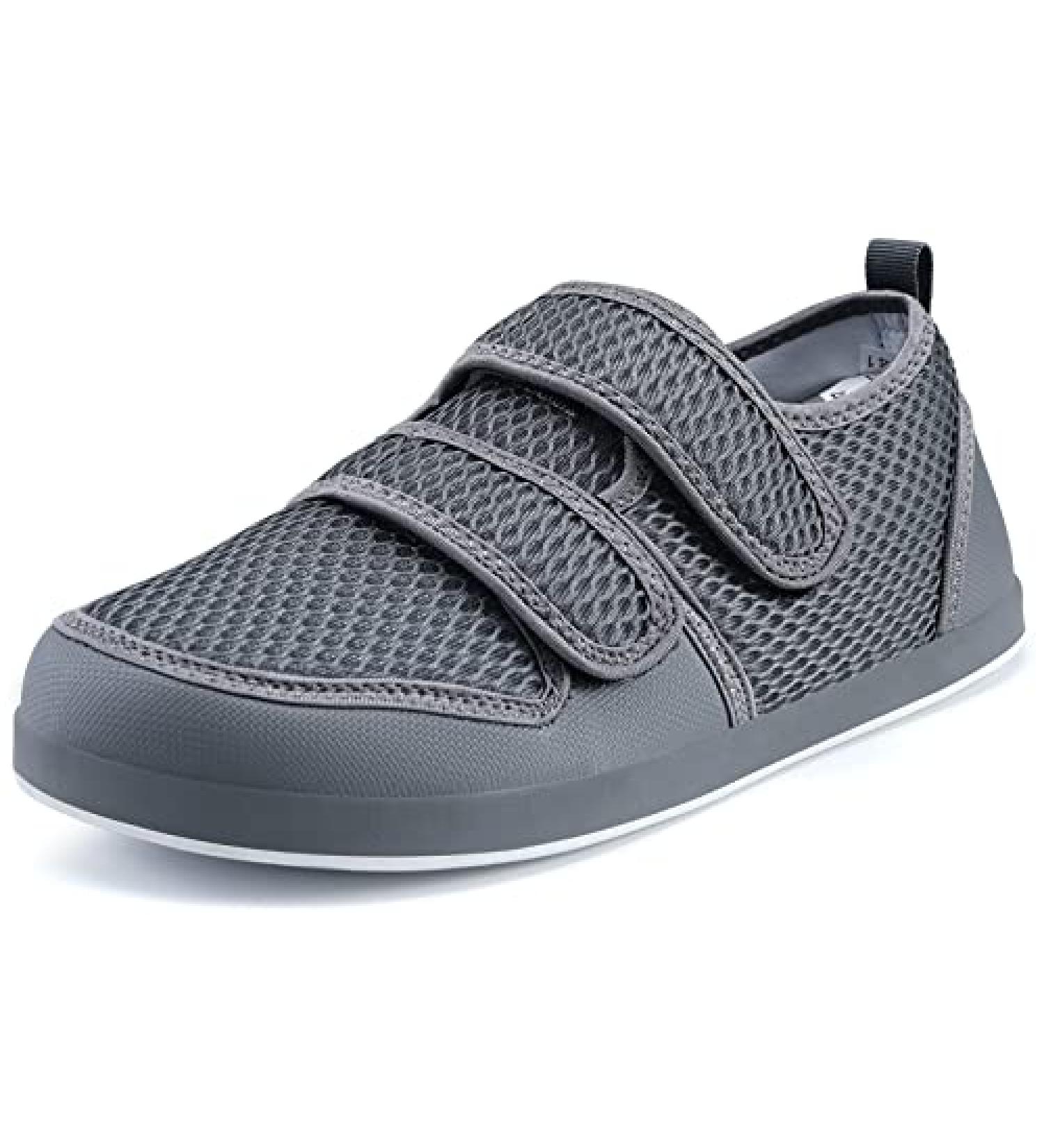 Sisttke Diabetic Shoes - Adjustable Arthritis Edema House Slippers for Swollen Feet - Extra Wide 7.5 Women/6 Men - Grey - Buy Online on GoSupps.com
