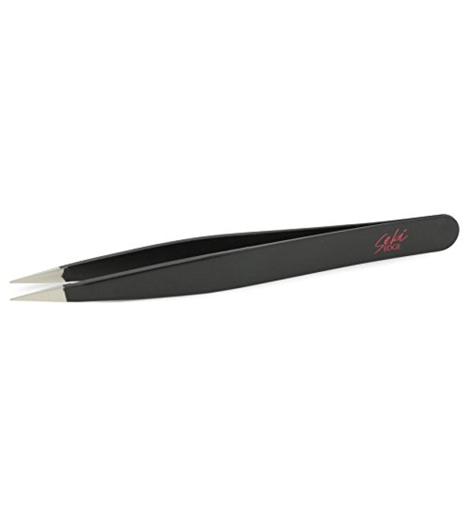 SEKI EDGE SS-501 Black Stainless Steel Point Tweezer - Precision Tweezers for Perfect Hair Removal - Buy Online on GoSupps.com