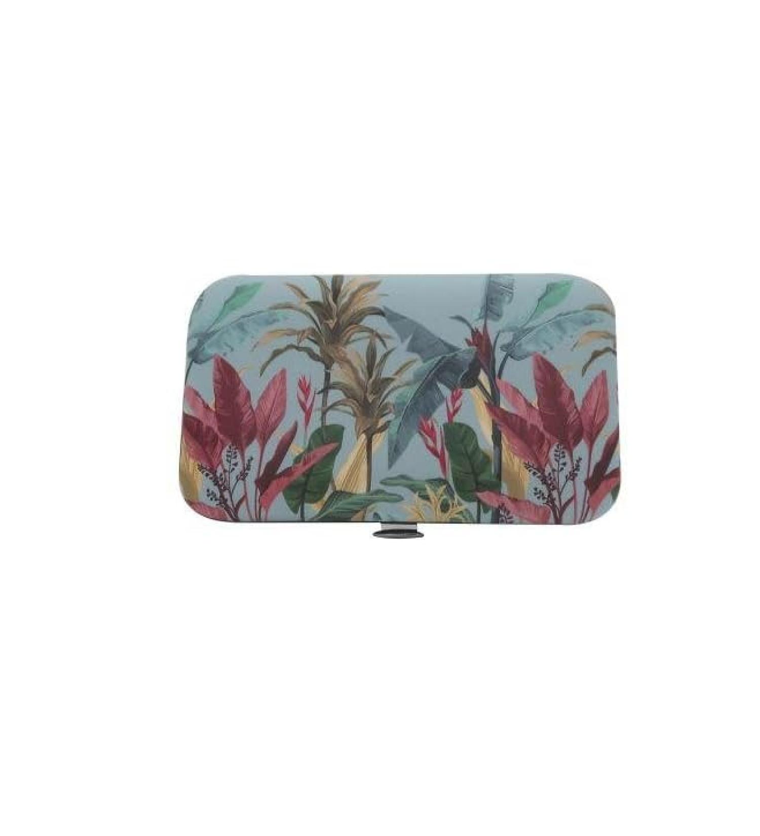 Blue Botanical Leaf Print 6 Piece Manicure Set