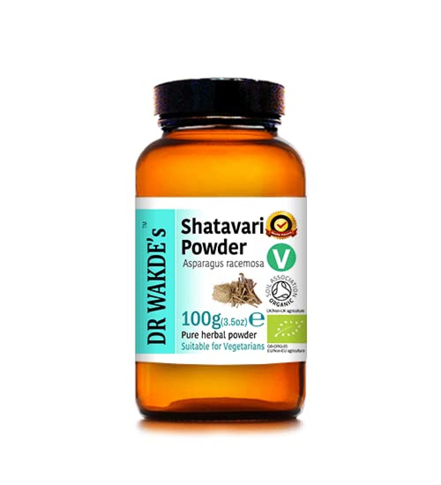 Organic Shatavari Powder - 100g | Pure Raw & Dried | Vegan Ayurvedic Herb | Dr. Wakde's | Same Day Dispatch - Buy Online on GoSupps.com