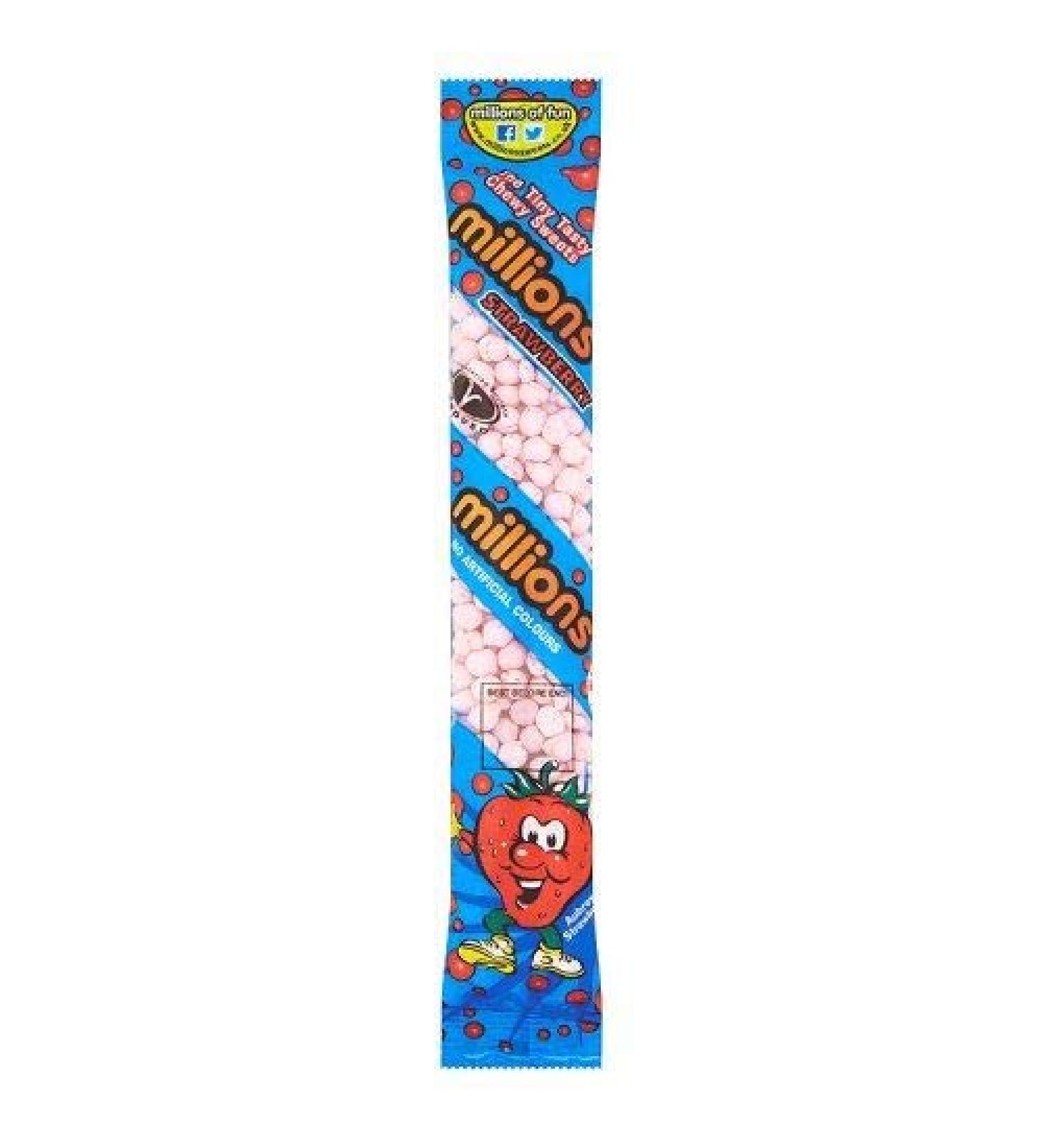 Millions Tubes Fraise - 60 g - Paquet de 1