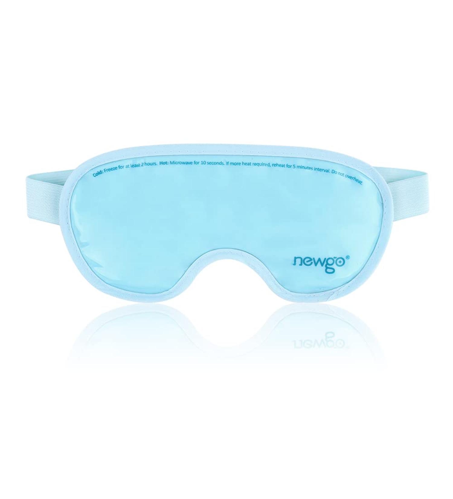 NEWGO Gel Eye Mask for Cold Therapy - Relieve Dry Eyes, Headaches, Migraines, Dark Circles, and Sinus Pressure - Soft Plush Backing - Blue - Buy Online on GoSupps.com