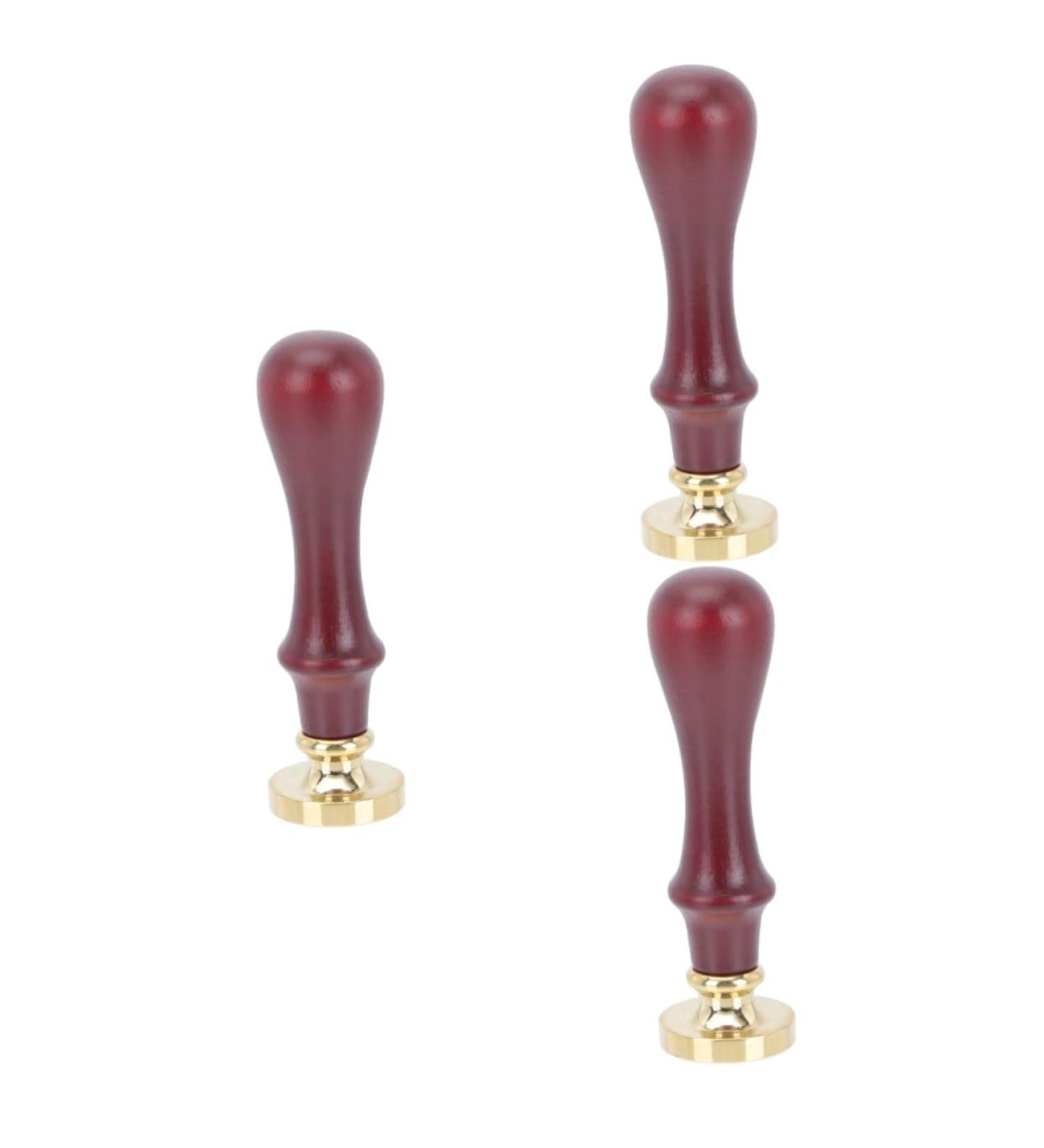 BIUDECO 3 Pcs Dispensing Plate Tool Wax Seal Tools Pressed Seal Eye Shadow Pressure Stamper Wooden Handle - Buy Online on GoSupps.com