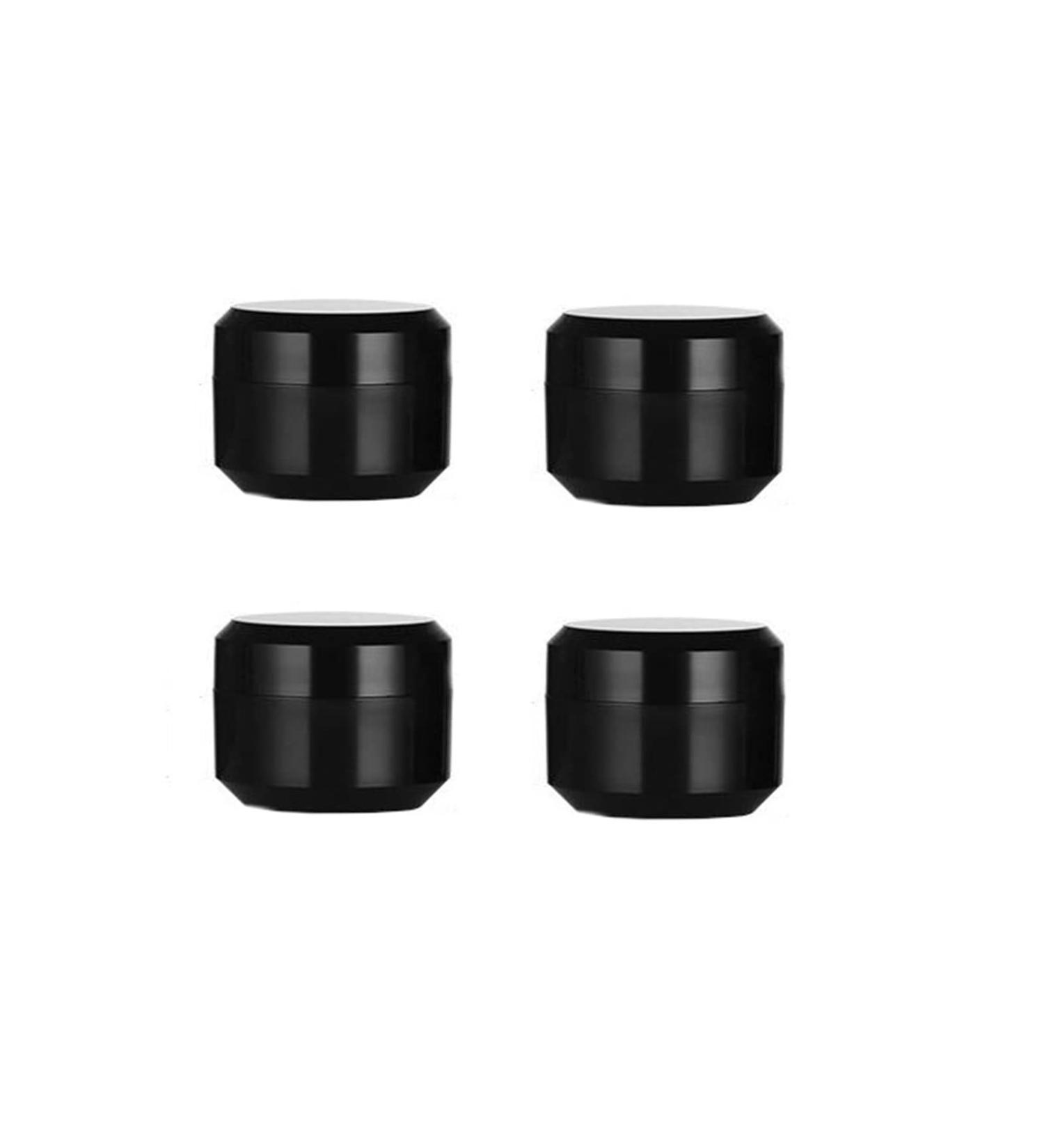 Travel Containers Set of 4 Plastic Black Round Cream Jars for Toiletries Small Empty Lotion Travel Accessories with Lid - Travel Size Containers for Cosmetic Eye Cream Face Hand Cream (30g/1oz) - Buy Online on GoSupps.com