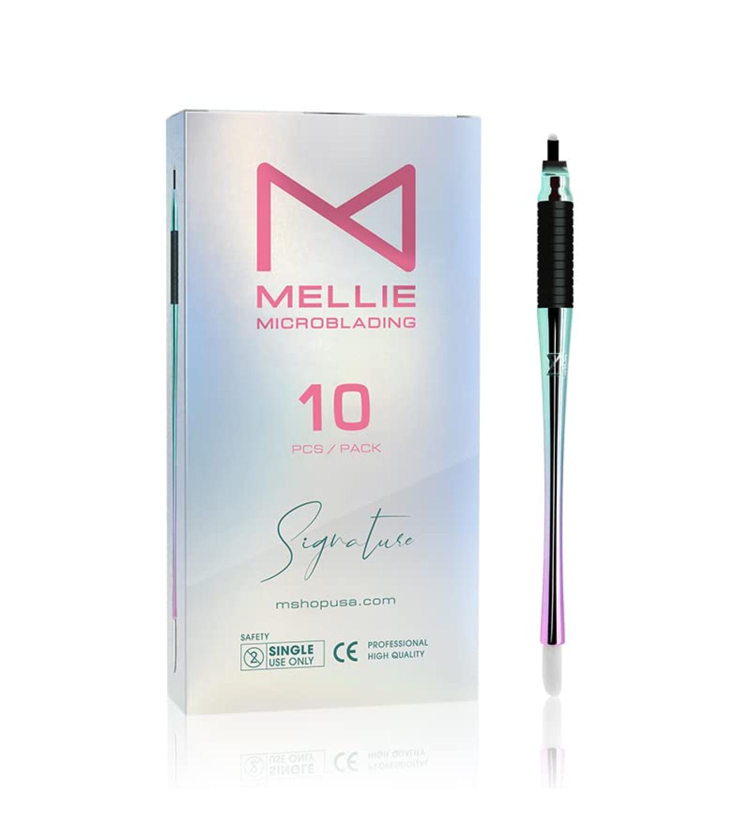 Pack of 10 Mellie's Signature Microblading Disposable Pens - Sterilized Blade - Comfortable Rubber Grip - U18 Nano .15mm Multi Color - Buy Online on GoSupps.com