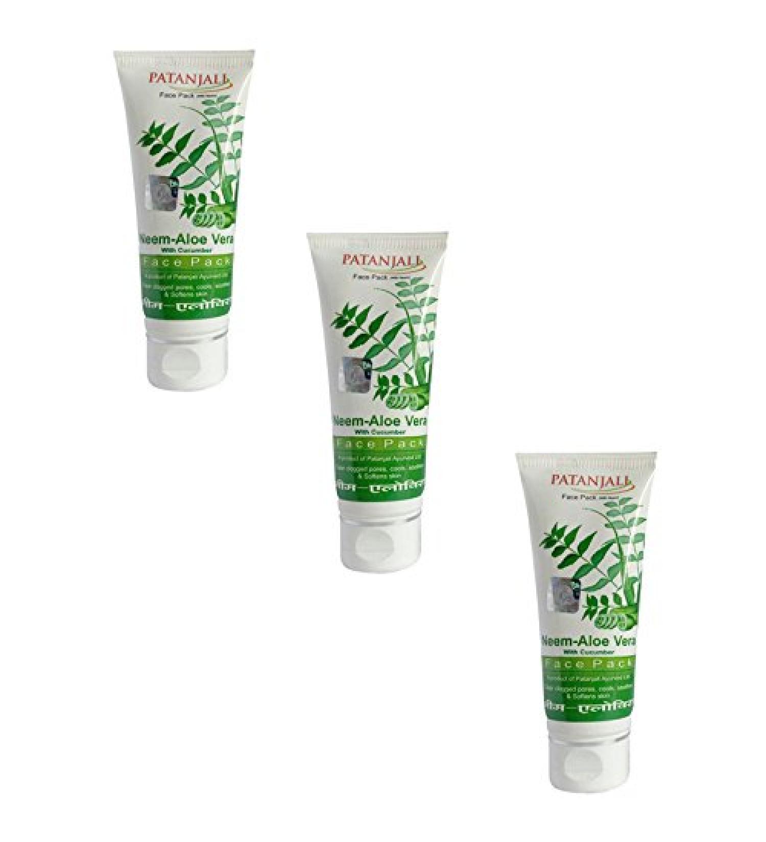 Patanjali Neem Aloevera face pack 60g pack 3
