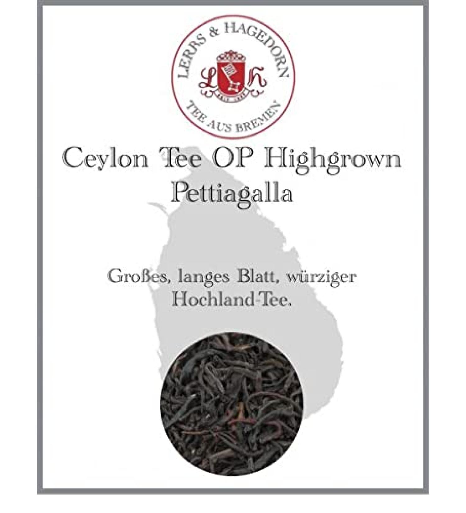  Lerbs & Hagedorn Ceylon Te OP Highgrown Pettiagalla 250 g - Buy Online on GoSupps.com