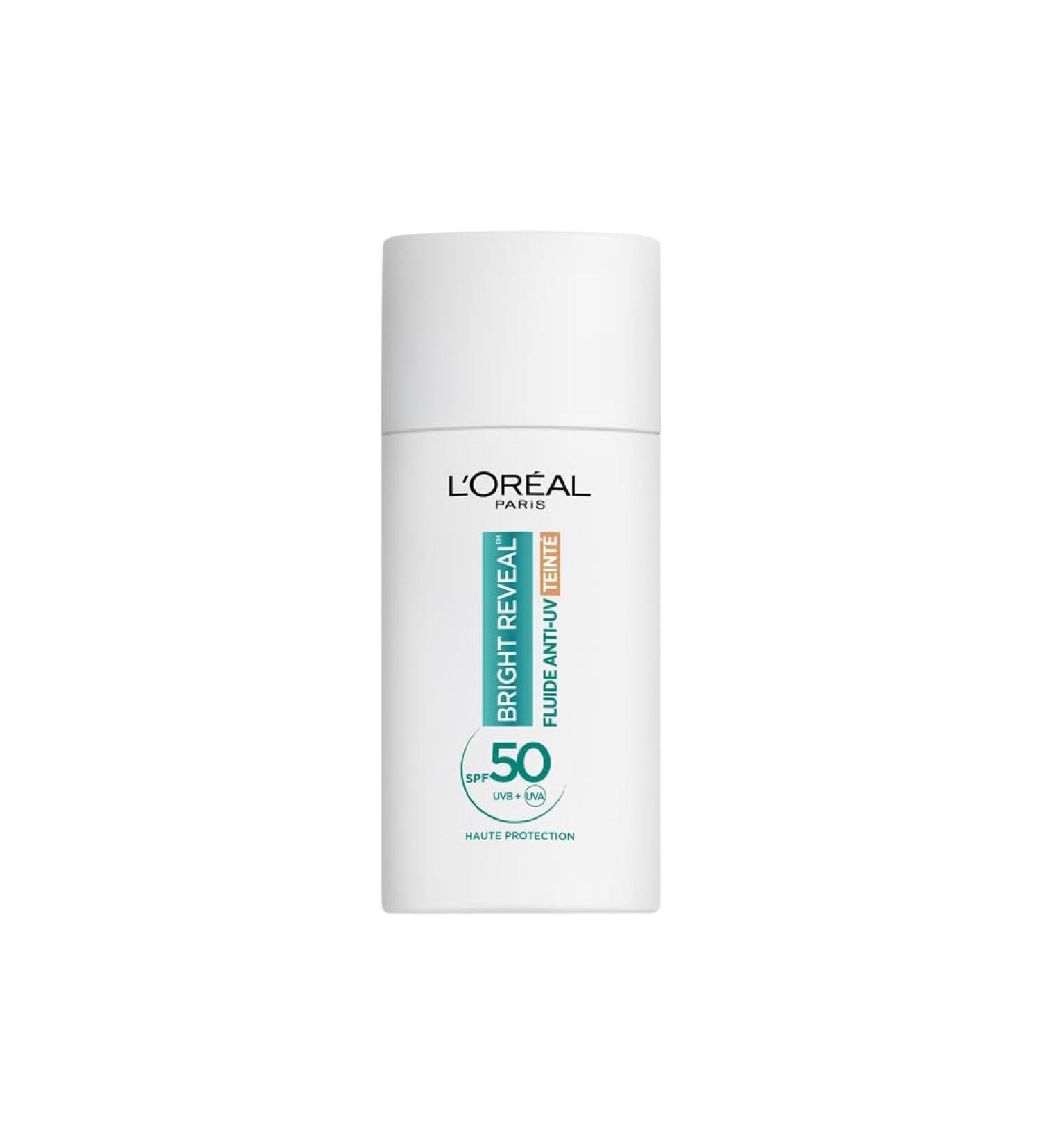 L'Or al Paris Bright Reveal Anti-UV Fluid SPF 50 Medium Tint Niacinamide 50ml - Buy Online on GoSupps.com