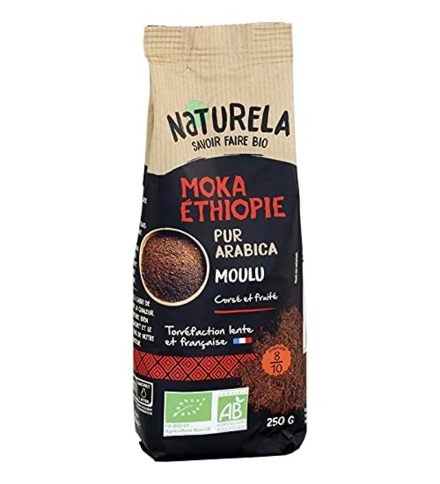  G n rique NATURELA - Organic Mocha Coffee 100% Ground Arabica - 250g Bag - Intense and Natural Flavor - Organic Certification - Pack of 3 - Buy Online on GoSupps.com