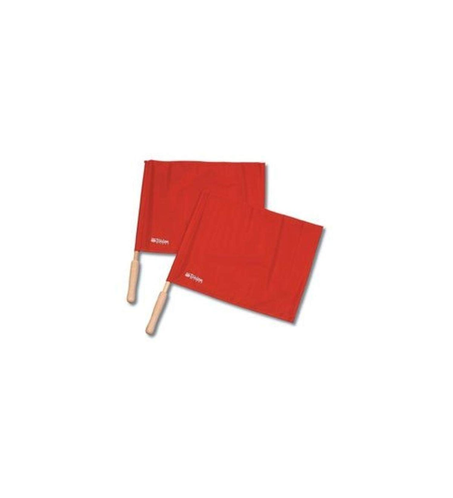 Tandem Sport Red Linesman Solid Flag Set - 2 Pack with Wooden Handles - Buy Online on GoSupps.com