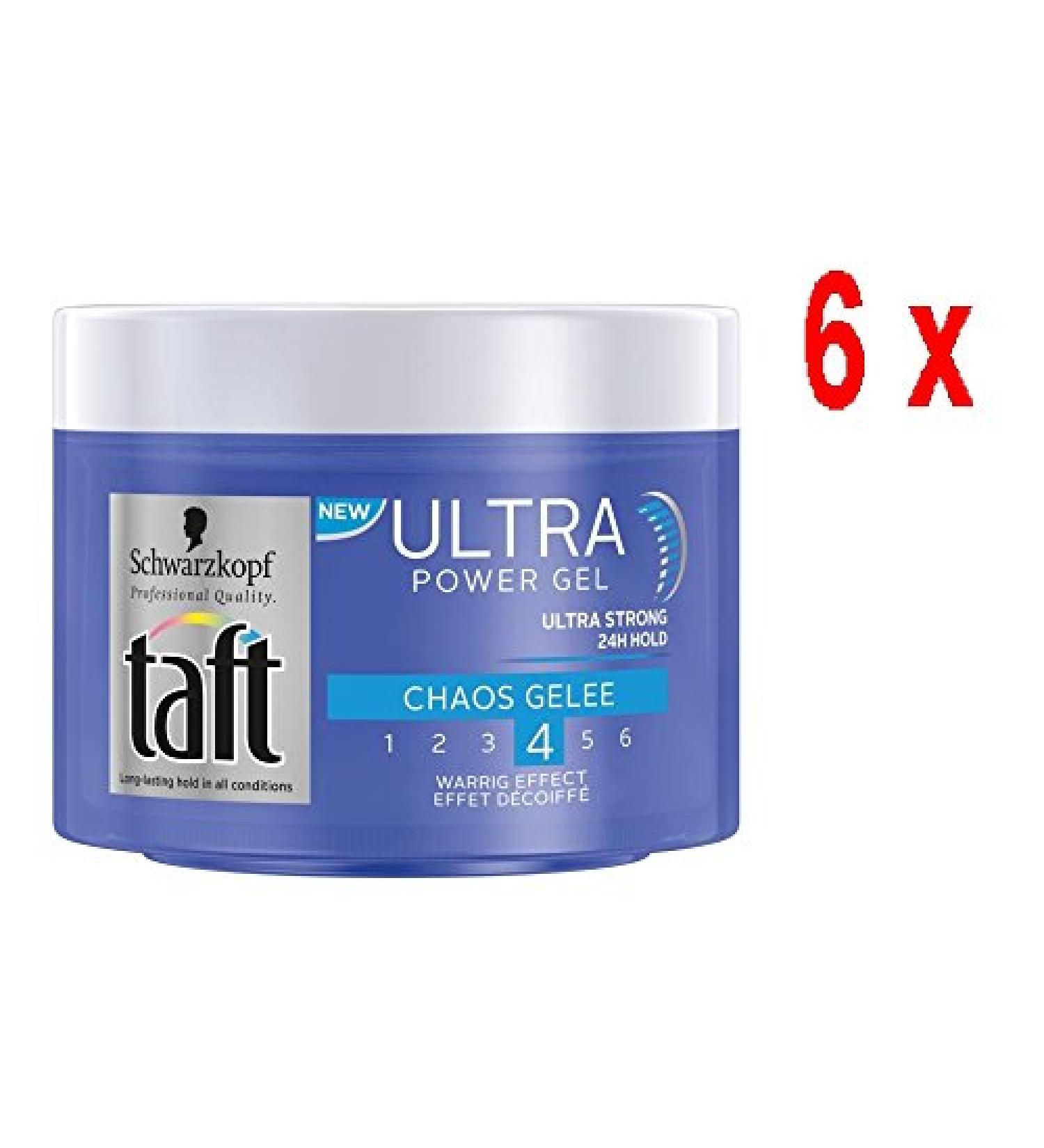 Schwarzkopf Taft Ultra Powergel Chaos Gel Pack of 6 200 ml