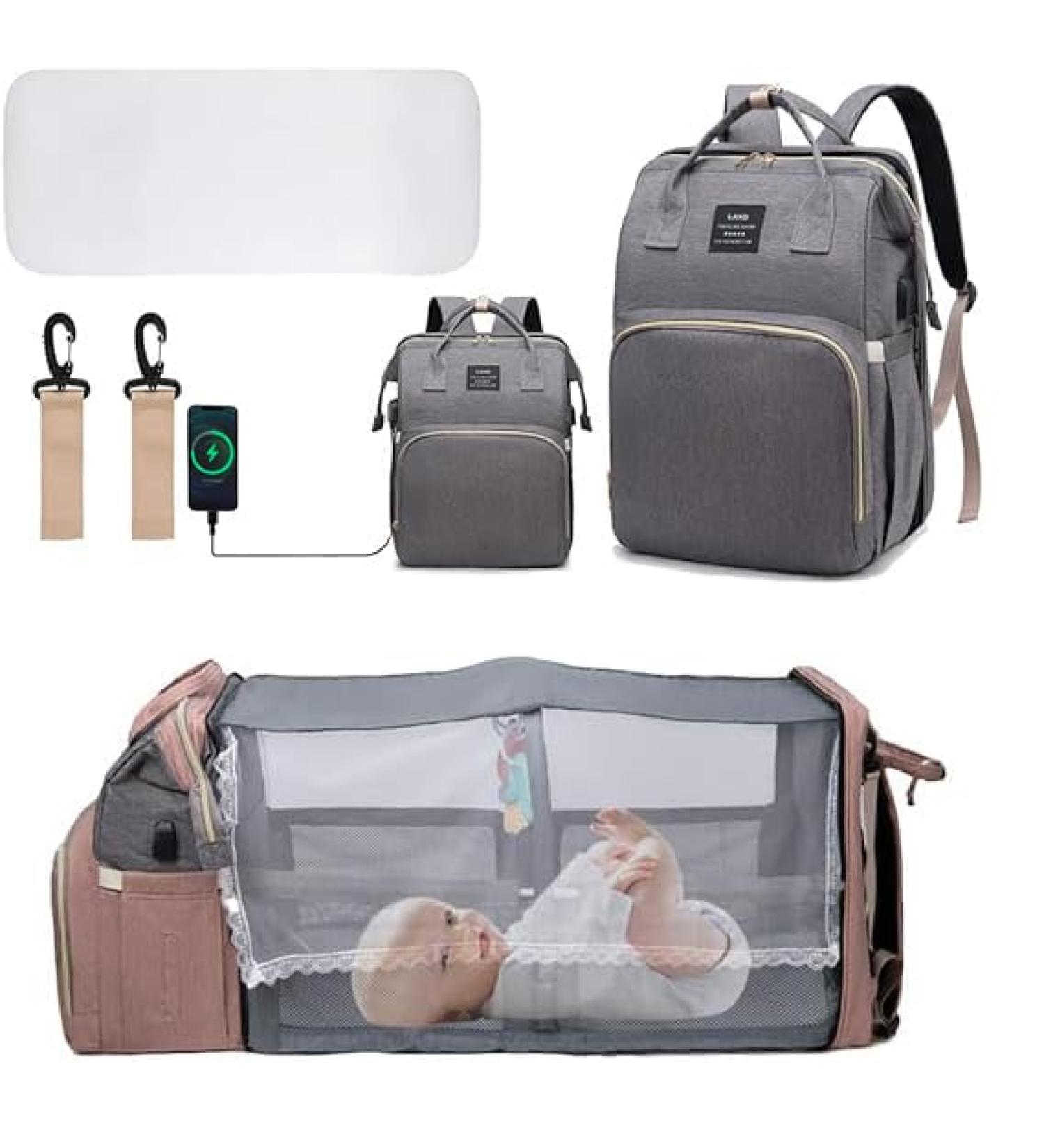 Yudoxn Diaper Bag Backpack - Multifunctional Waterproof Travel Bag for Babies | Perfect Mother's Day Gift | Includes Portable Diaper Pad - Buy Online on GoSupps.com