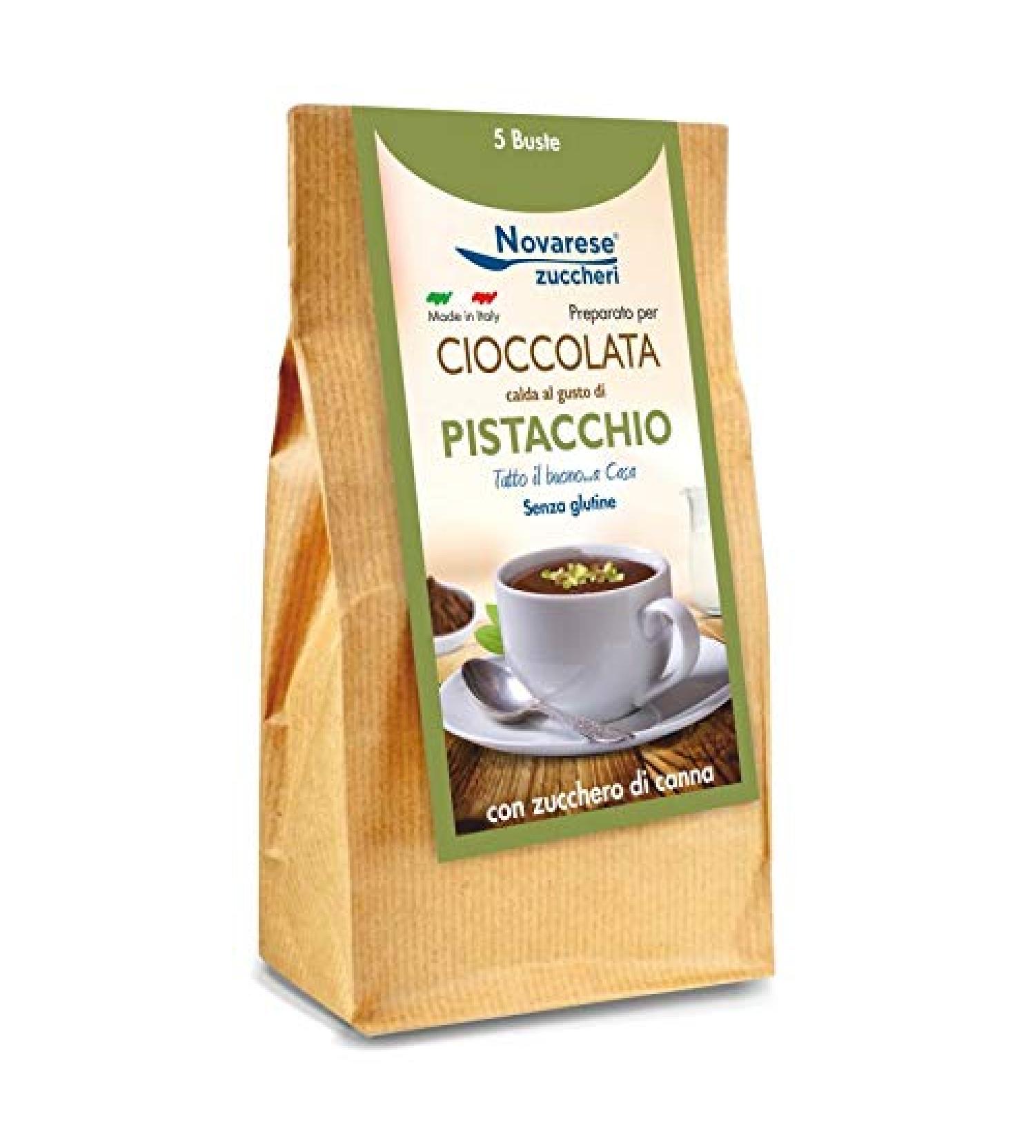 Hot Chocolate - Pistachio Flavor - 5x25g - 125g - Novarese Zuccheri