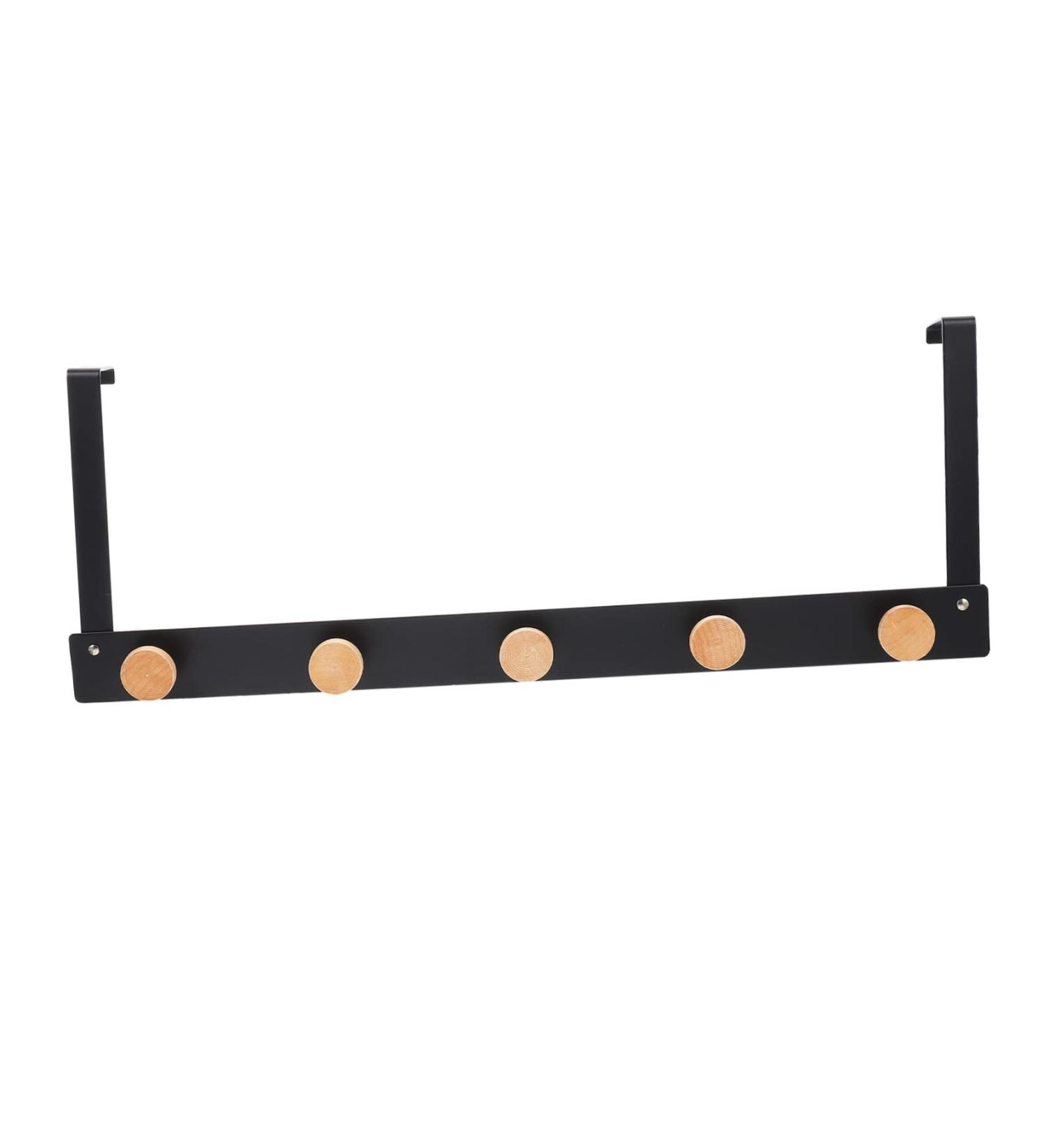 BRIGHTFUFU Rear Towel The Hook Rack Door Punch Back Over Home Organizer Hanging Clothing for 50X8cm Black - Buy Online on GoSupps.com