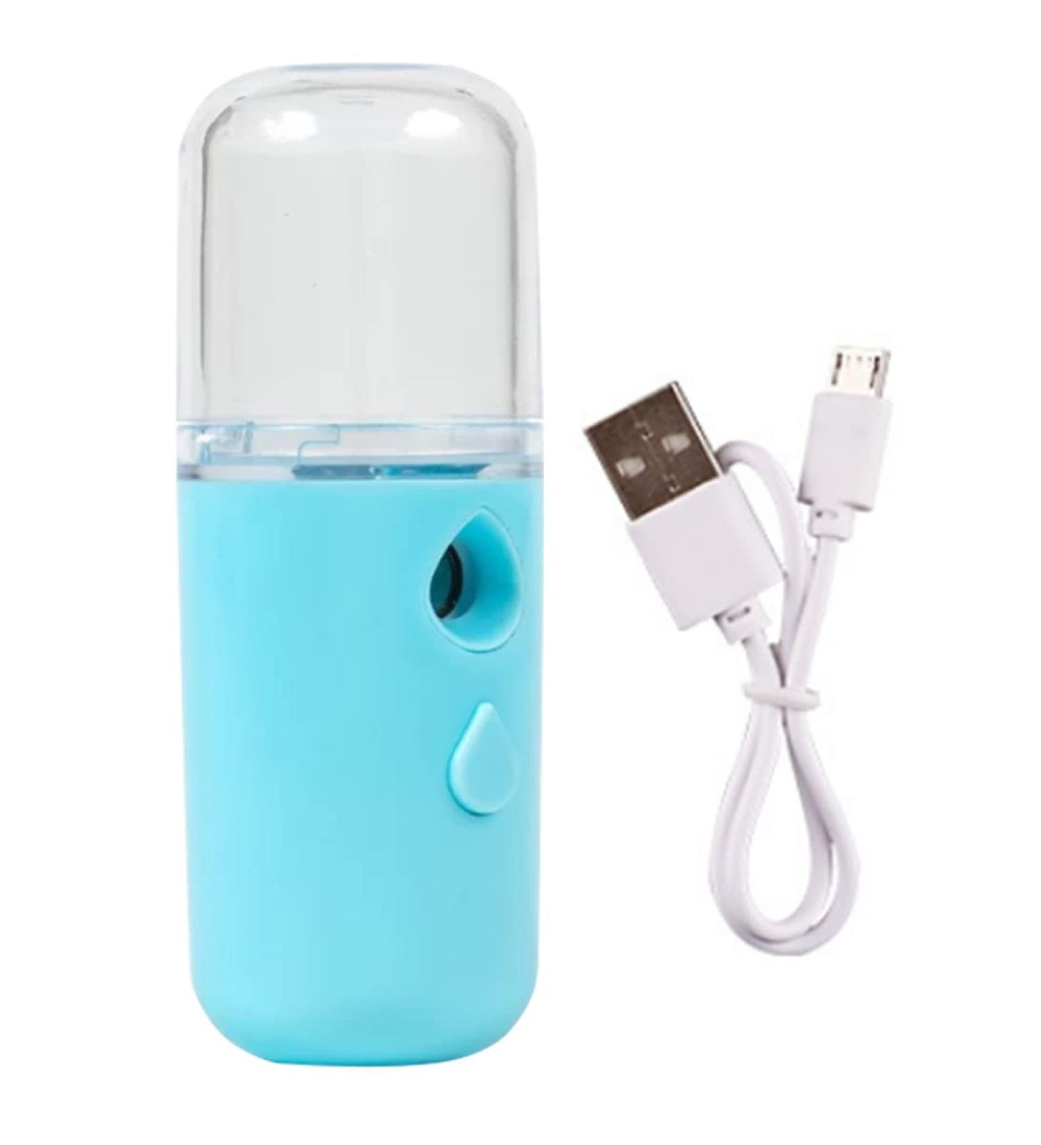 Facial Mist Sprayer USB Recharging Handheld Face Steamer for Skin Care Moisturizing Hydrating Blue 30ML - Buy Online on GoSupps.com
