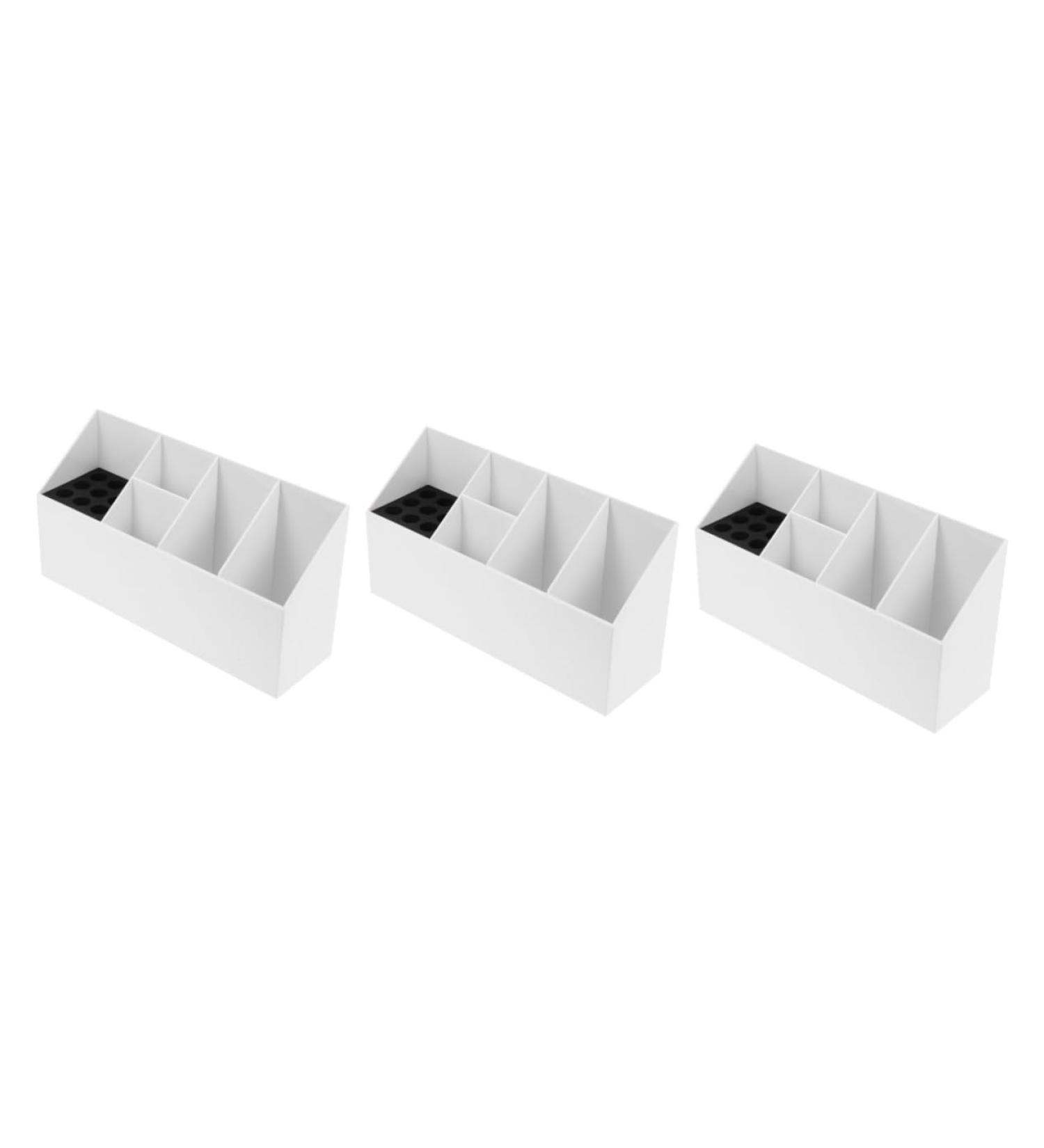 Beavorty 3-St Scissor Socket Hairbrush Holder | Hairdressing Tool & Shear Comb Organizer | Stylish Plastic White Scissor Stand - Buy Online on GoSupps.com