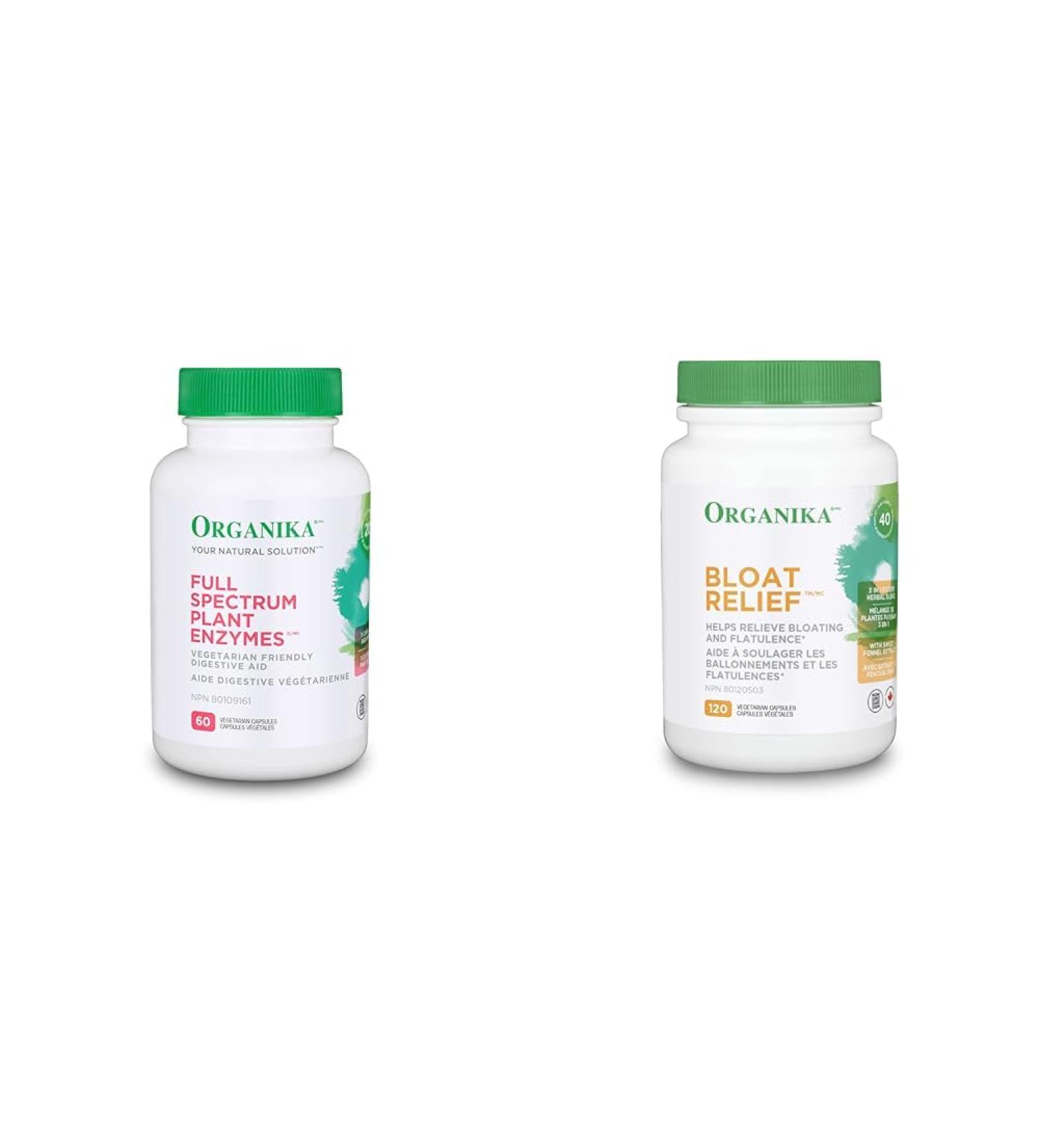 Organika Full Spectrum Plant Enzymes- Helps Break Down Carbs Fat Protein Dairy- 60 vcaps & Bloat Relief- Helps Relieve Bloating and Flatulence- Herbal Blend of Sweet Fennel - Buy Online on GoSupps.com