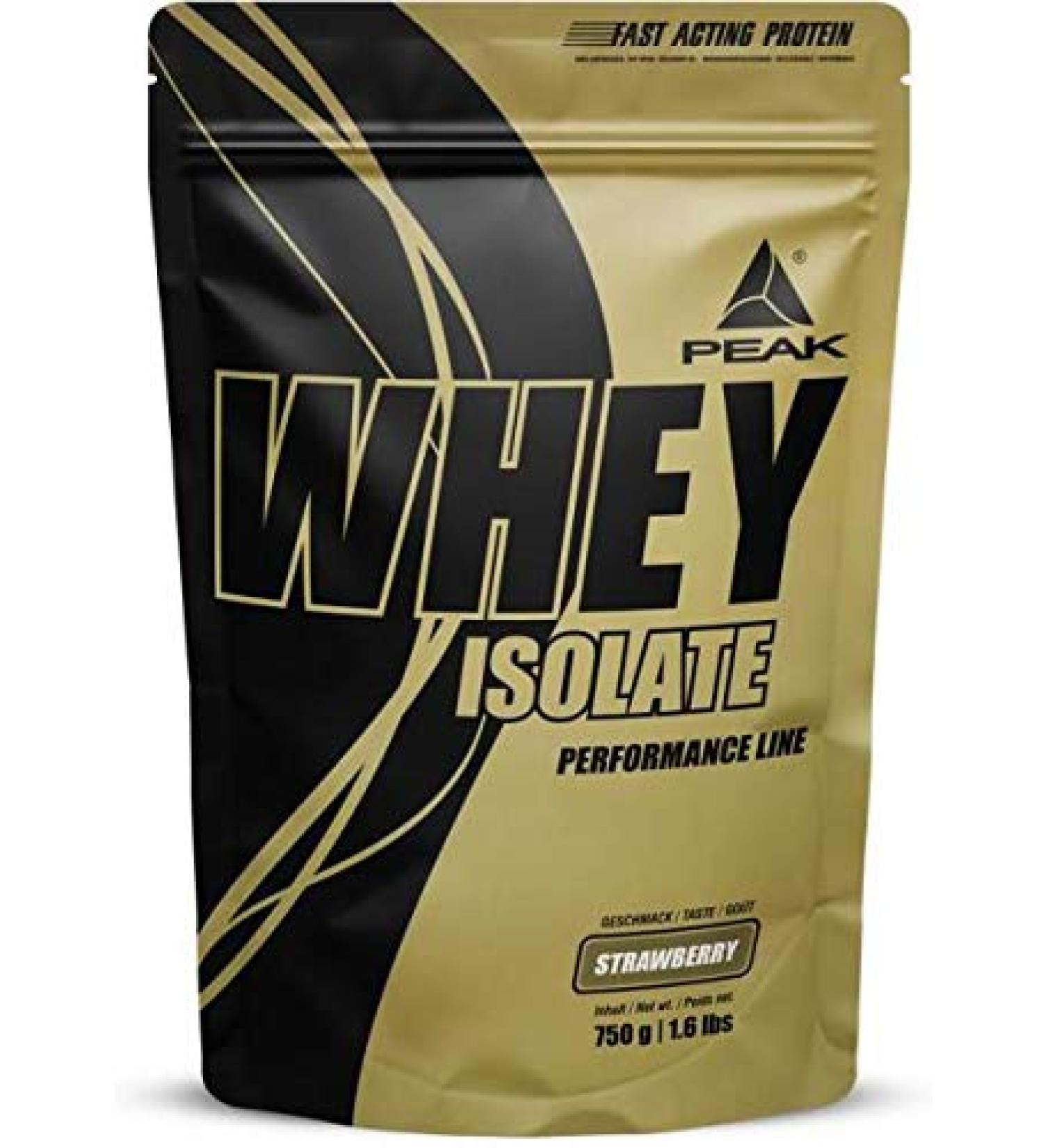 Peak Performance Whey Protein Isolate 750 g bag (flavour: Strawberry)