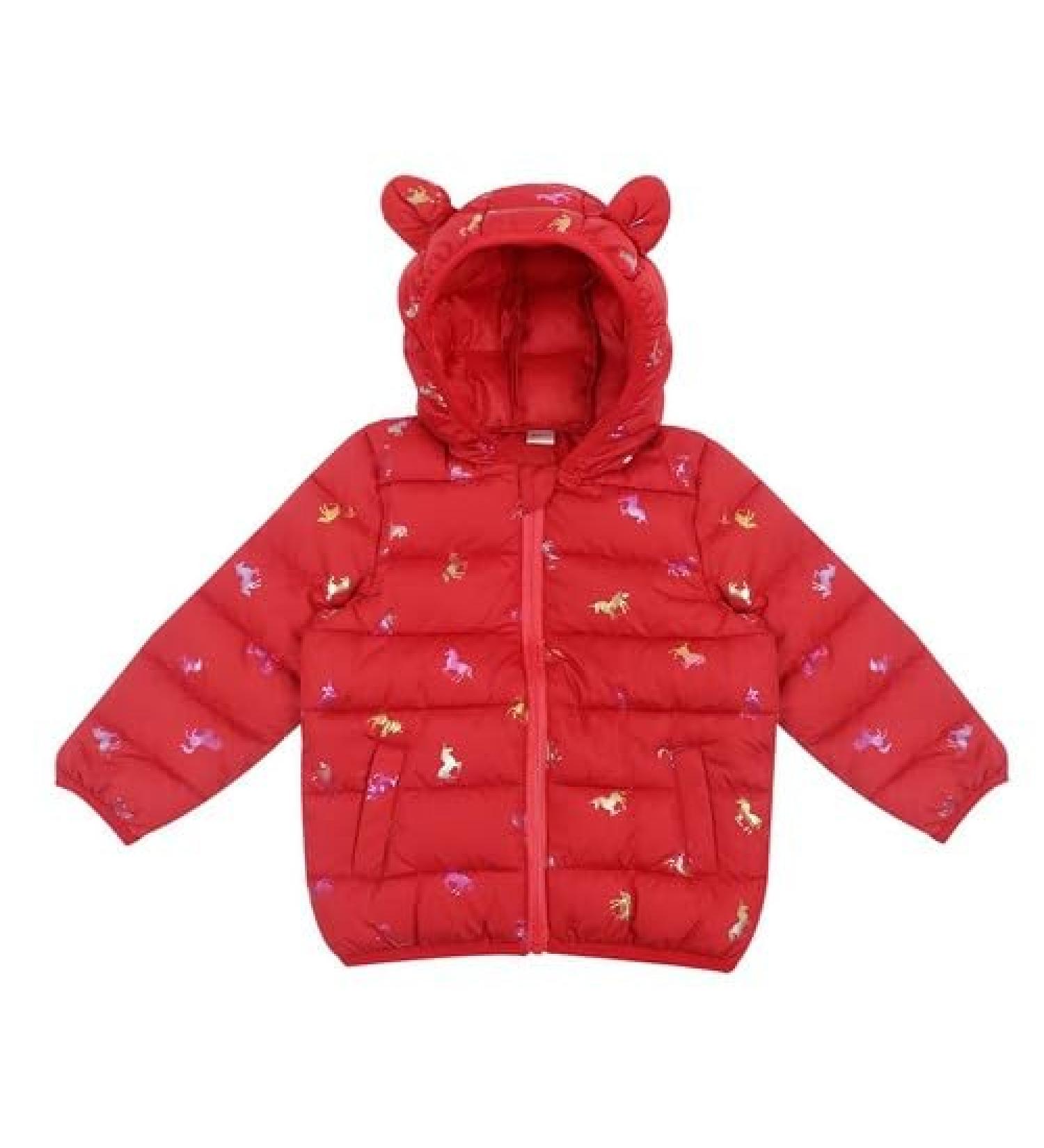 Kids Hooded Winter Puffer Jacket - 18-24 Months Red | Waterproof & Lightweight Toddler Coat for Boys and Girls - Buy Online on GoSupps.com