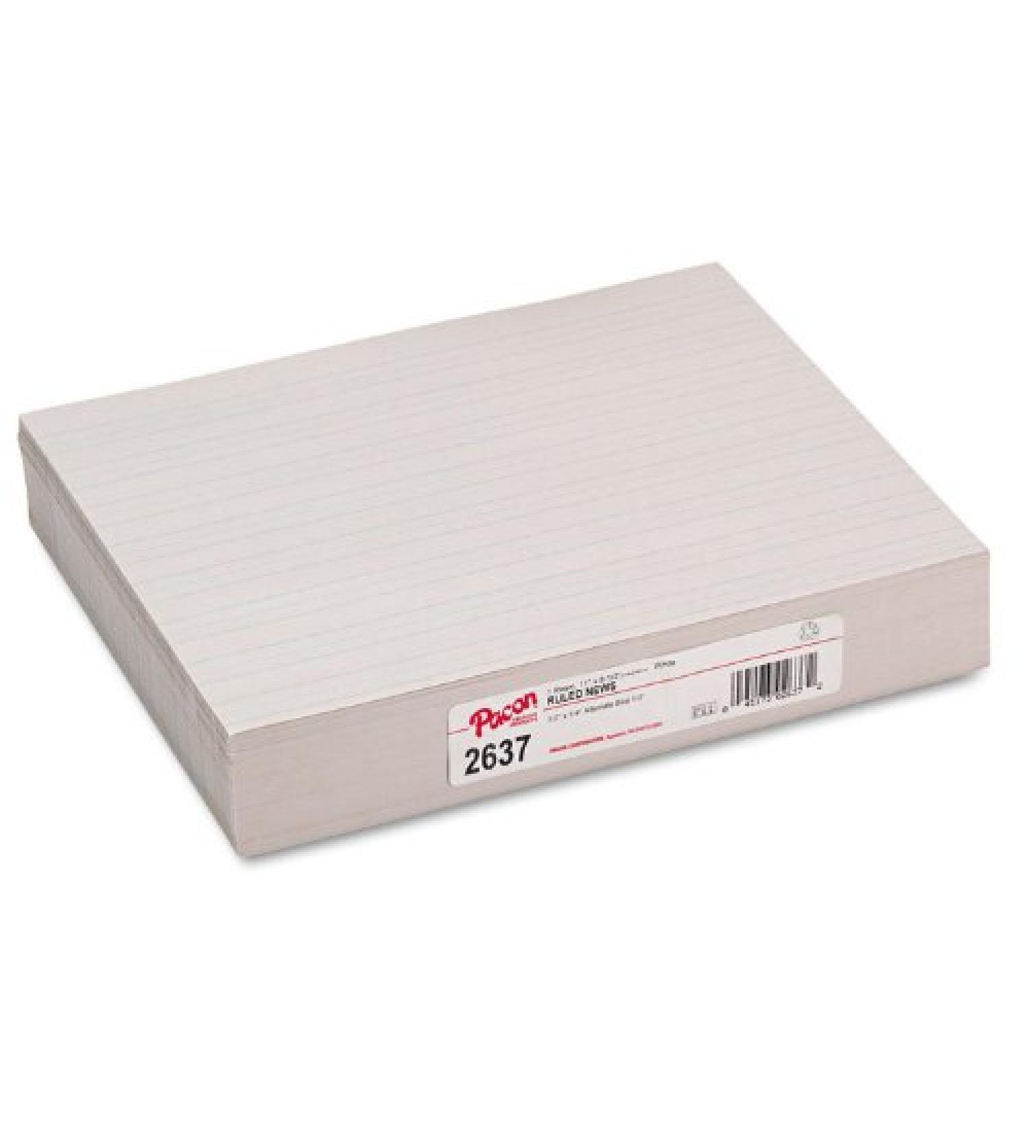Skip-A-Line Ruled Newsprint Paper 30 lbs. 11 x 8-1/2 White 500 Shts/Pack