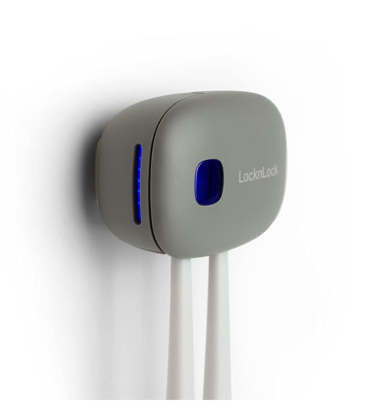 Lock & Lock Toothbrush Sterilizer - Portable UV LED Sterilization Container for 2 Brushes - Gray - Buy Online on GoSupps.com