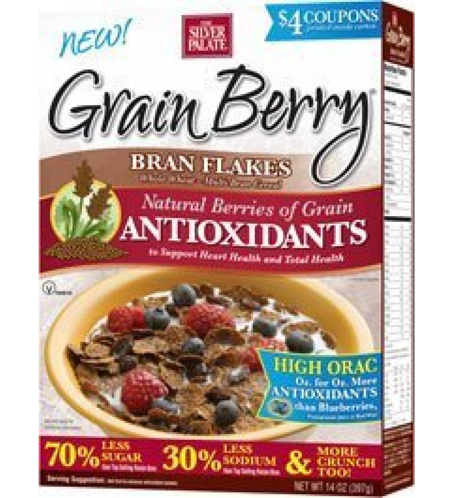 Grain Berry Cereal, Bran Flakes, (The Silver Palate), 12 Oz - Pack of 4