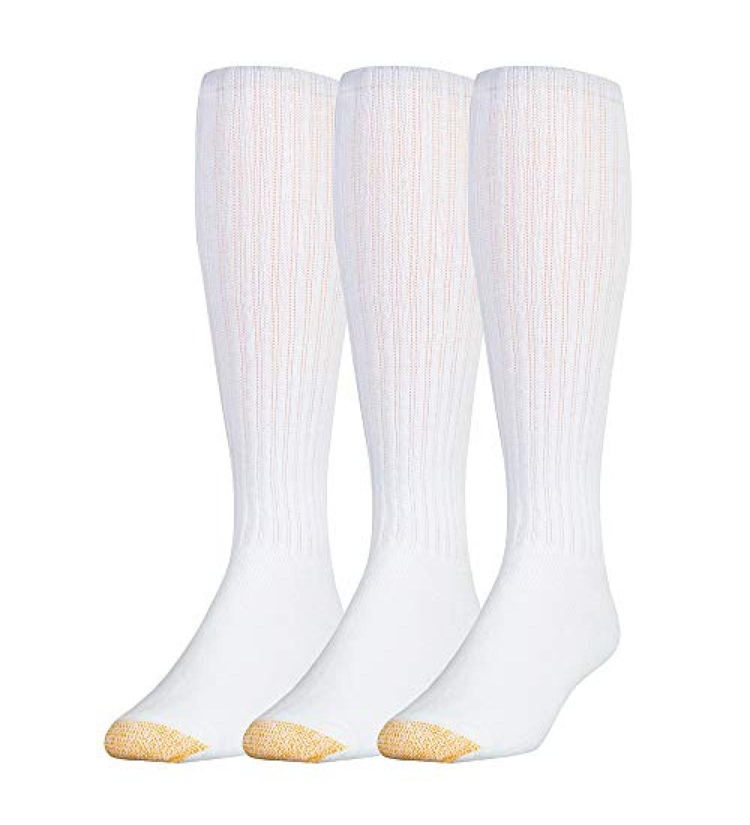 Gold Toe Men's Ultra Tec Performance Over-The-Calf Athletic Socks - Size Large, White (3-Pack) - Buy Online on GoSupps.com