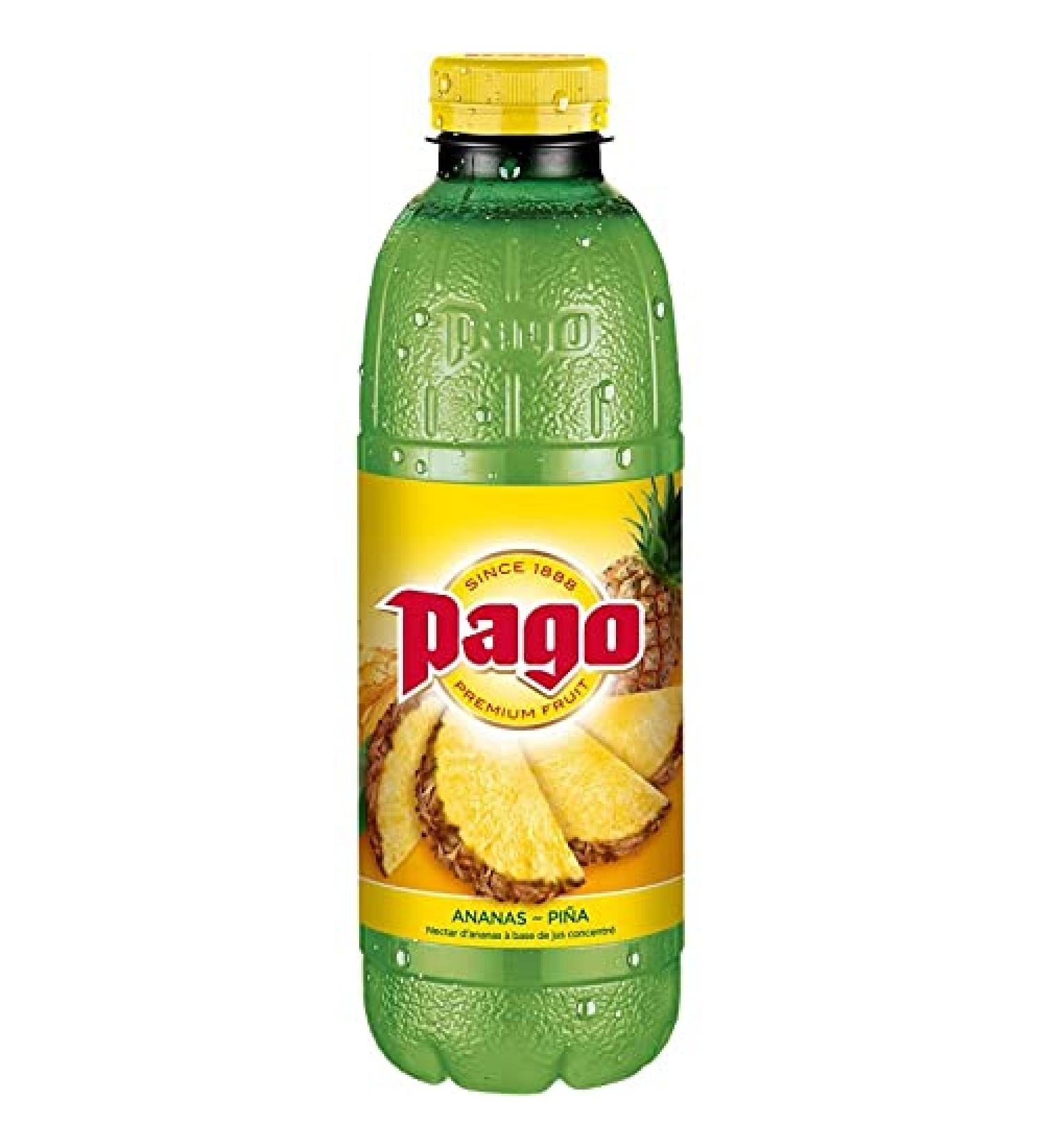PAGO Ananas Pet 75 cl - Le nectar exotique pour tancher votre soif ! - Lot De 4