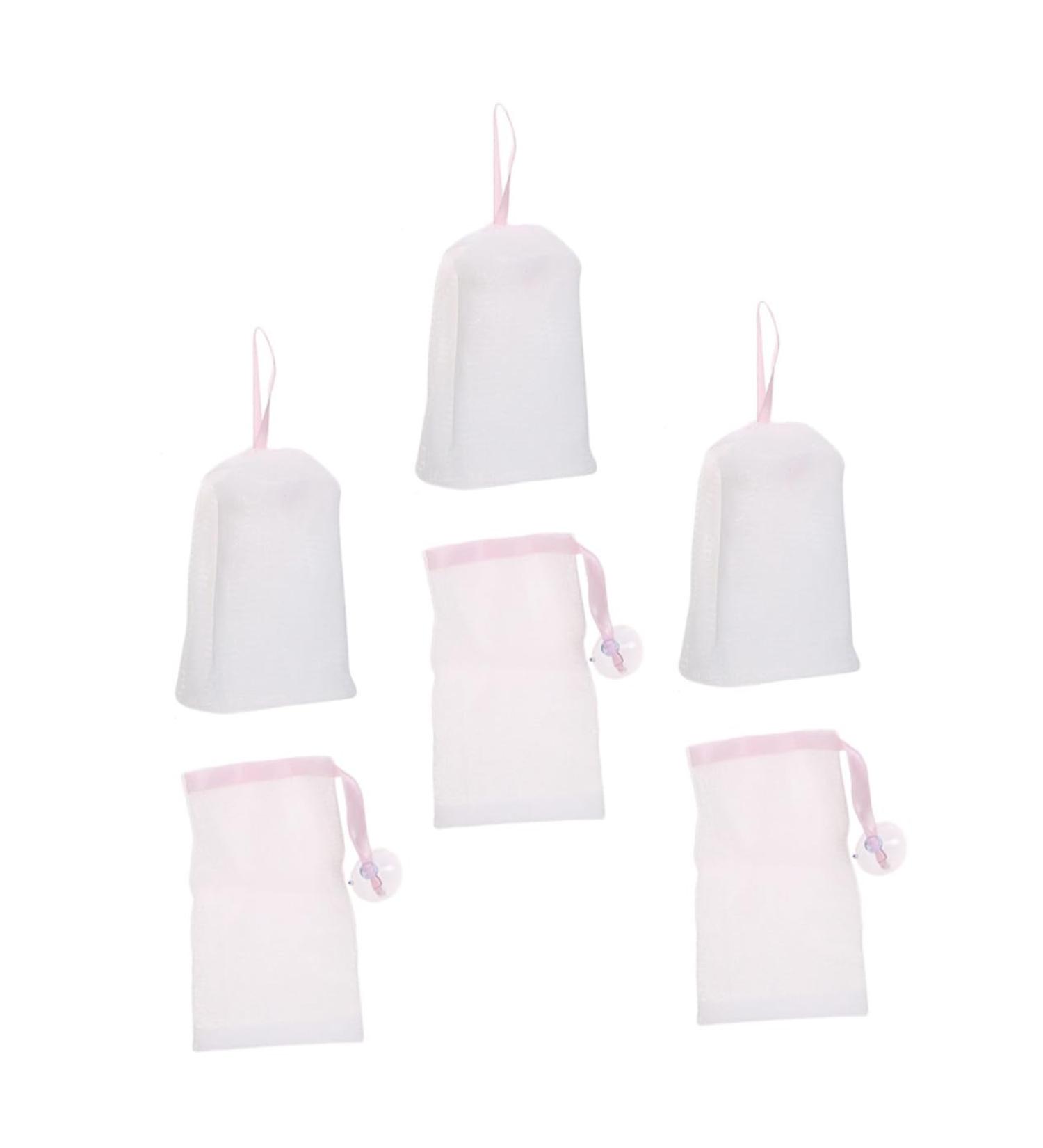 VINTORKY 6pcs Bubble Net Foaming Nets Soap Saver Pouch Travel Face Wash Foam Soap Foam Bag Double Layer Pe - Buy Online on GoSupps.com