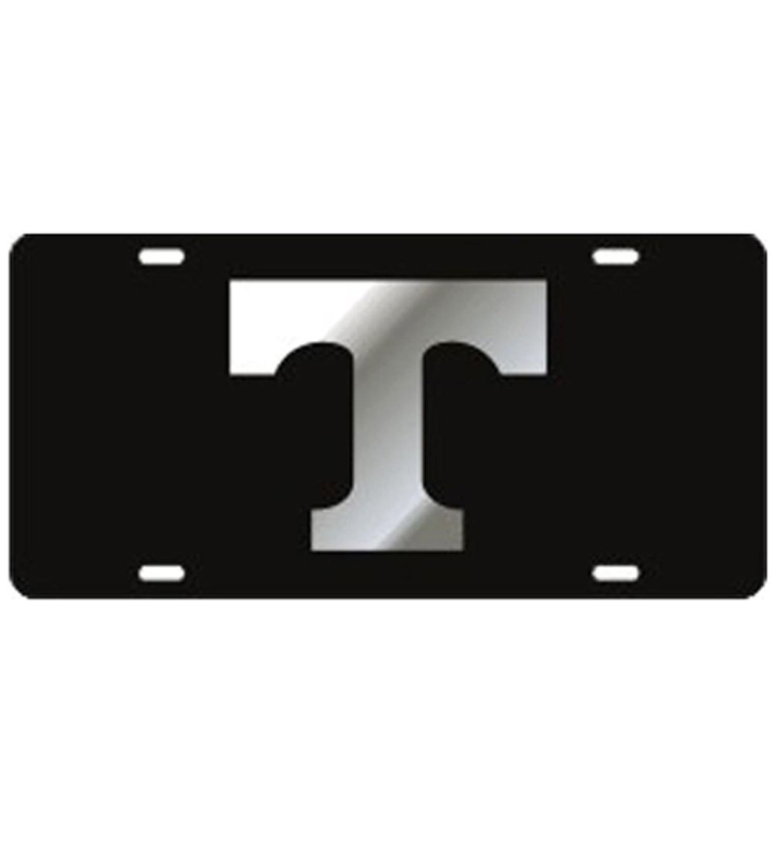 Craftique Tennessee Volunteers Black Laser Cut License Plate - Mirror T