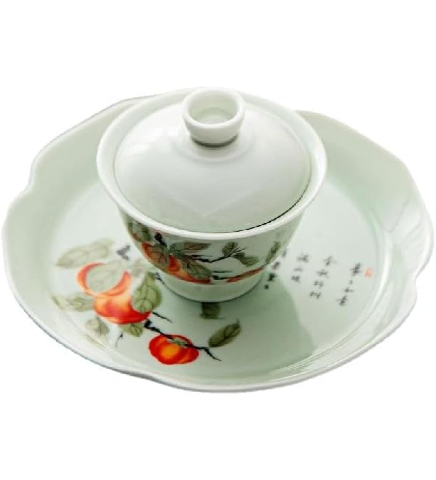 New style persimmon persimmon tea set Deyu white porcelain enterprise employee souvenir business practical gift/123 - Buy Online on GoSupps.com