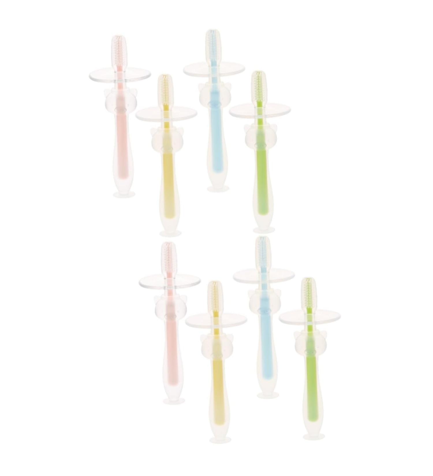 Buy Minkissy 8 STK Baby Toothbrush Set - Soft Silicone Training Toothbrush for Oral Hygiene - Buy Online on GoSupps.com