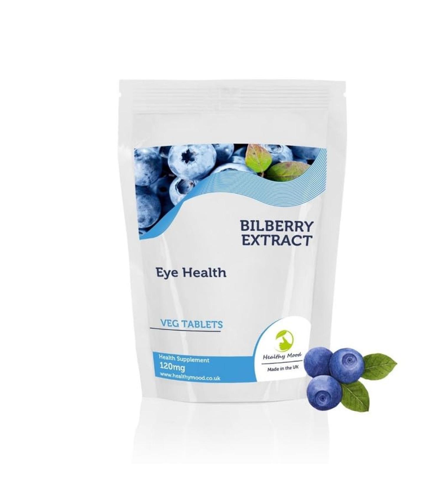 Bilberry Extract Eye Health Antioxidant 2000mg Extract Veg Tablets Anthocyanidins Black Berries 30 - Buy Online on GoSupps.com