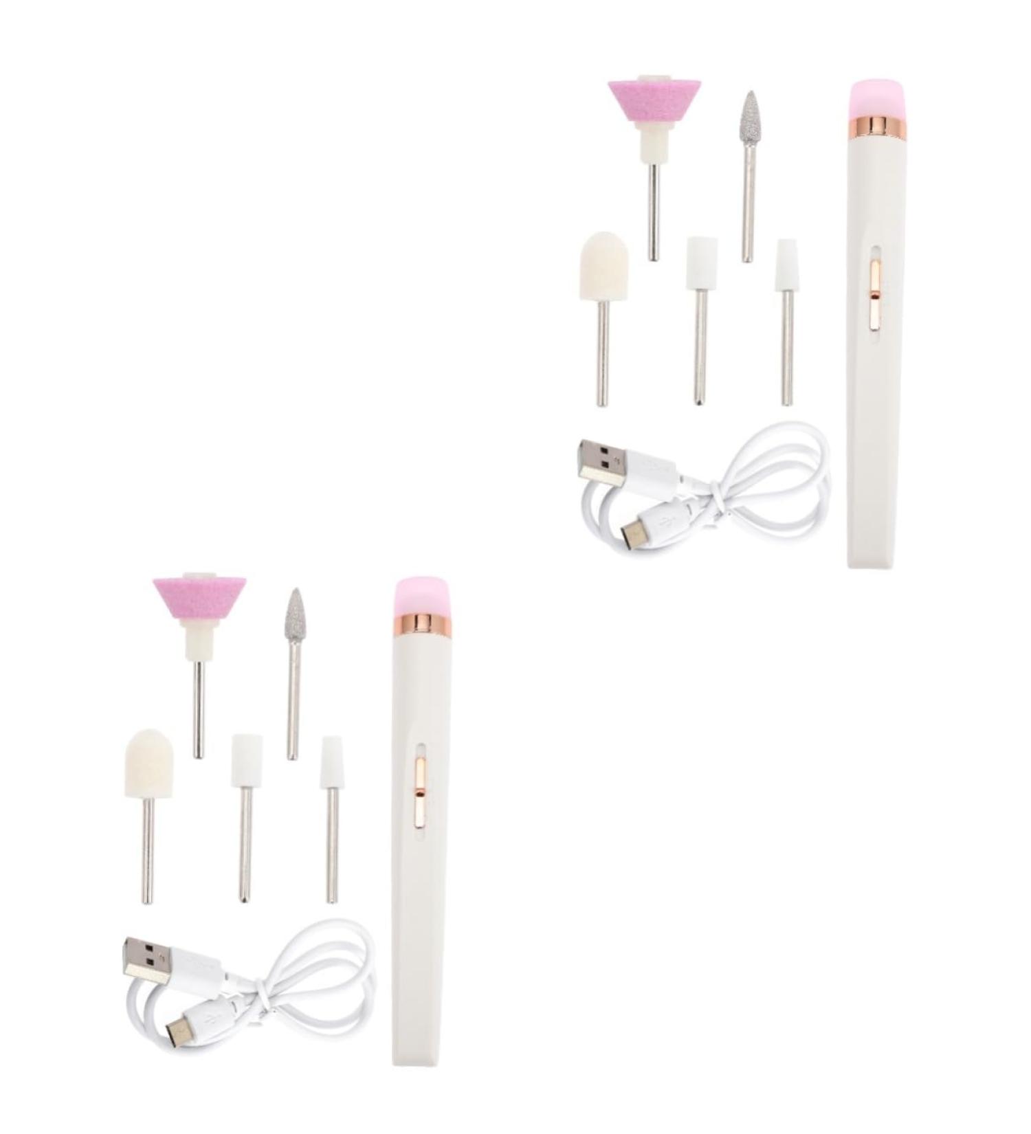 FRCOLOR 2 Sets Nail Polisher Nail Drill Manicure Tool Nail Kits Professional Manicure Kit Motor Kit Professional Nail Drill Kit U as Acrilicas Nail Tool Cordless White Plastic - Buy Online on GoSupps.com