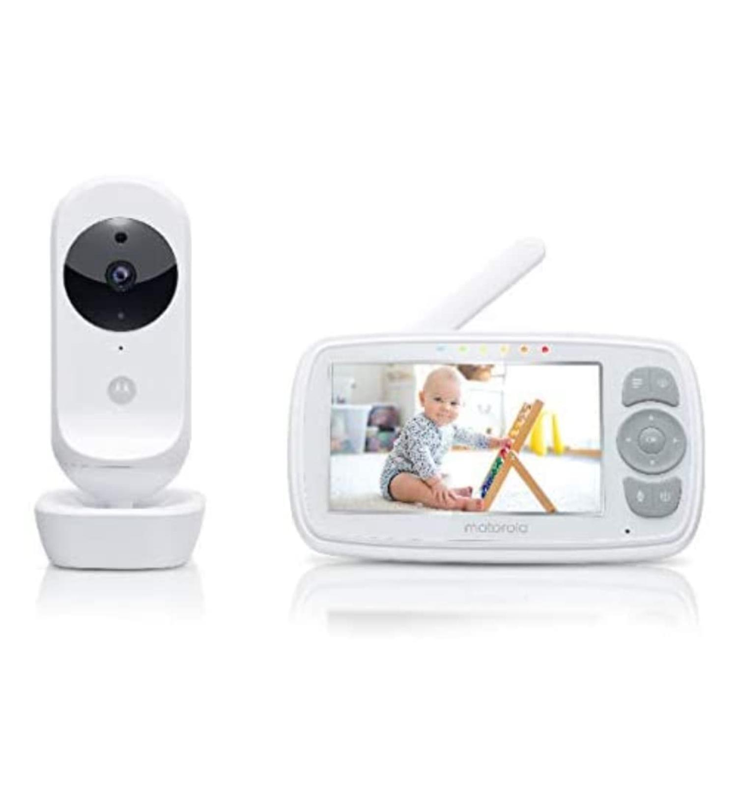 Motorola Nursery Ease 34 - Baby Monitor with Camera - 4.3 Inch Video Baby Monitor Display - Night Vision Bidirectional Communication Lullabies Zoom Room Temperature Monitoring - White - Buy Online on GoSupps.com