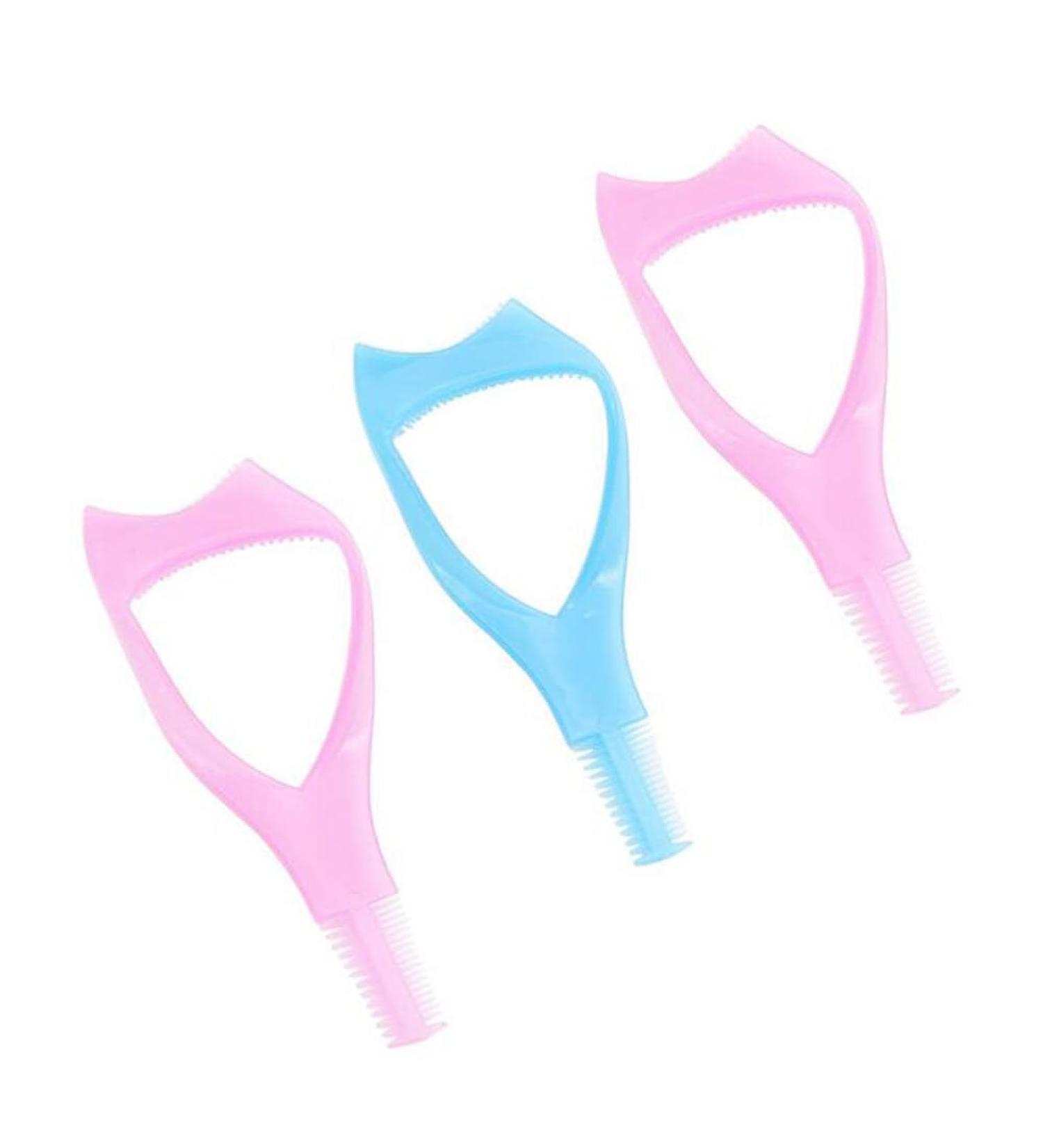 3PCS 3 in 1 Eyelash Mascara Shield Guard & Comb Applicator | Pink & Blue Eyelash Curlers | Perfect Makeup Tool for International Shipping - Buy Online on GoSupps.com