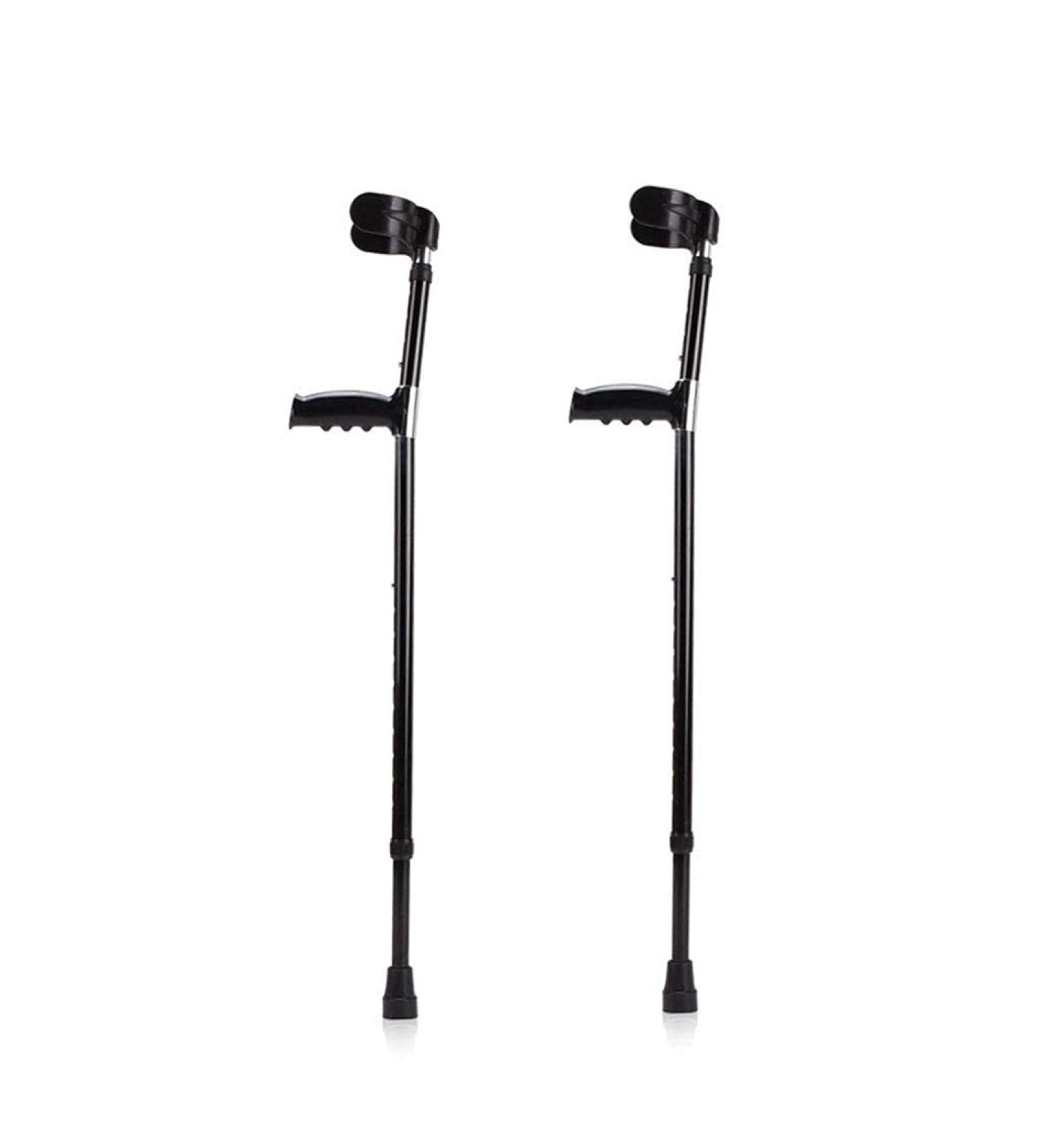 Black Textured Crutch with Semicircle Armrest Lightweight and Durable Aluminum Walking Sticks PVC Comfort Grip Easy Walking Mobility Aids Pair - Buy Online on GoSupps.com