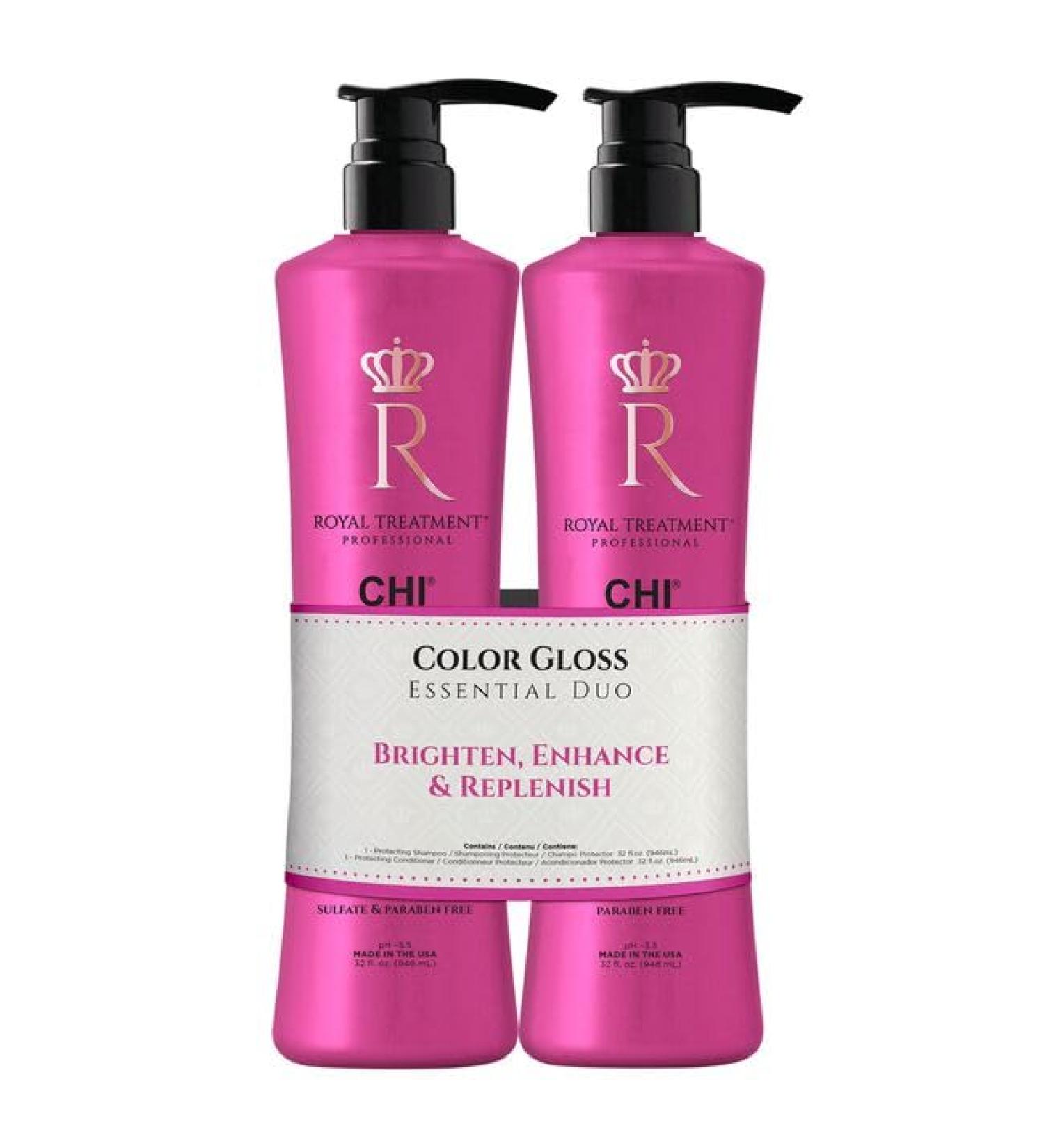 CHI Royal Treatment Color Gloss Shampoo & Conditioner Duo 32 Oz - Hot Pink | International Shipping Available - Buy Online on GoSupps.com