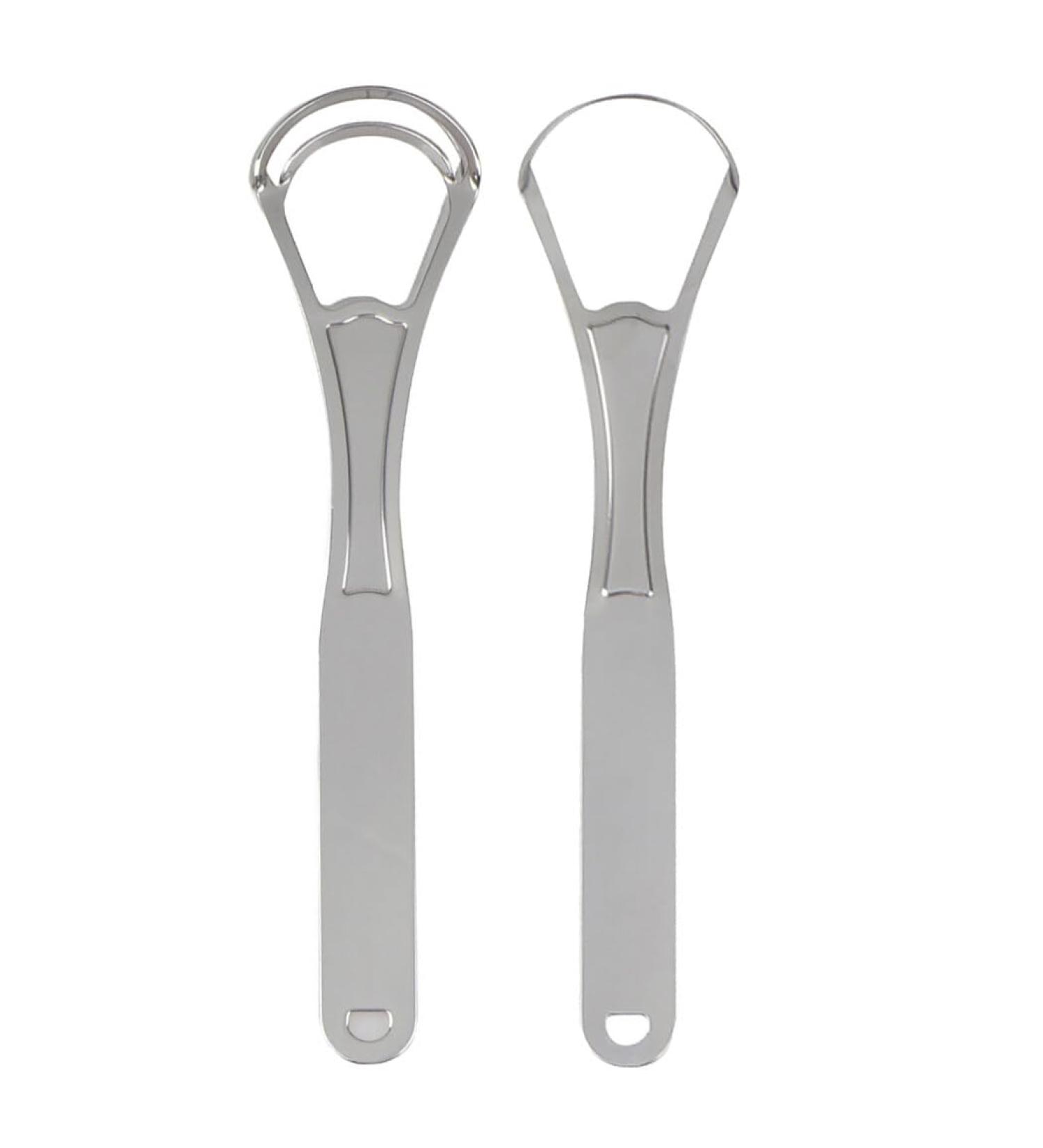 U-Shaped Tongue Brush - 2 Pack Stainless Steel Tongue Scraper for Adults | Double & Single Layer Oral Hygiene - Buy Online on GoSupps.com